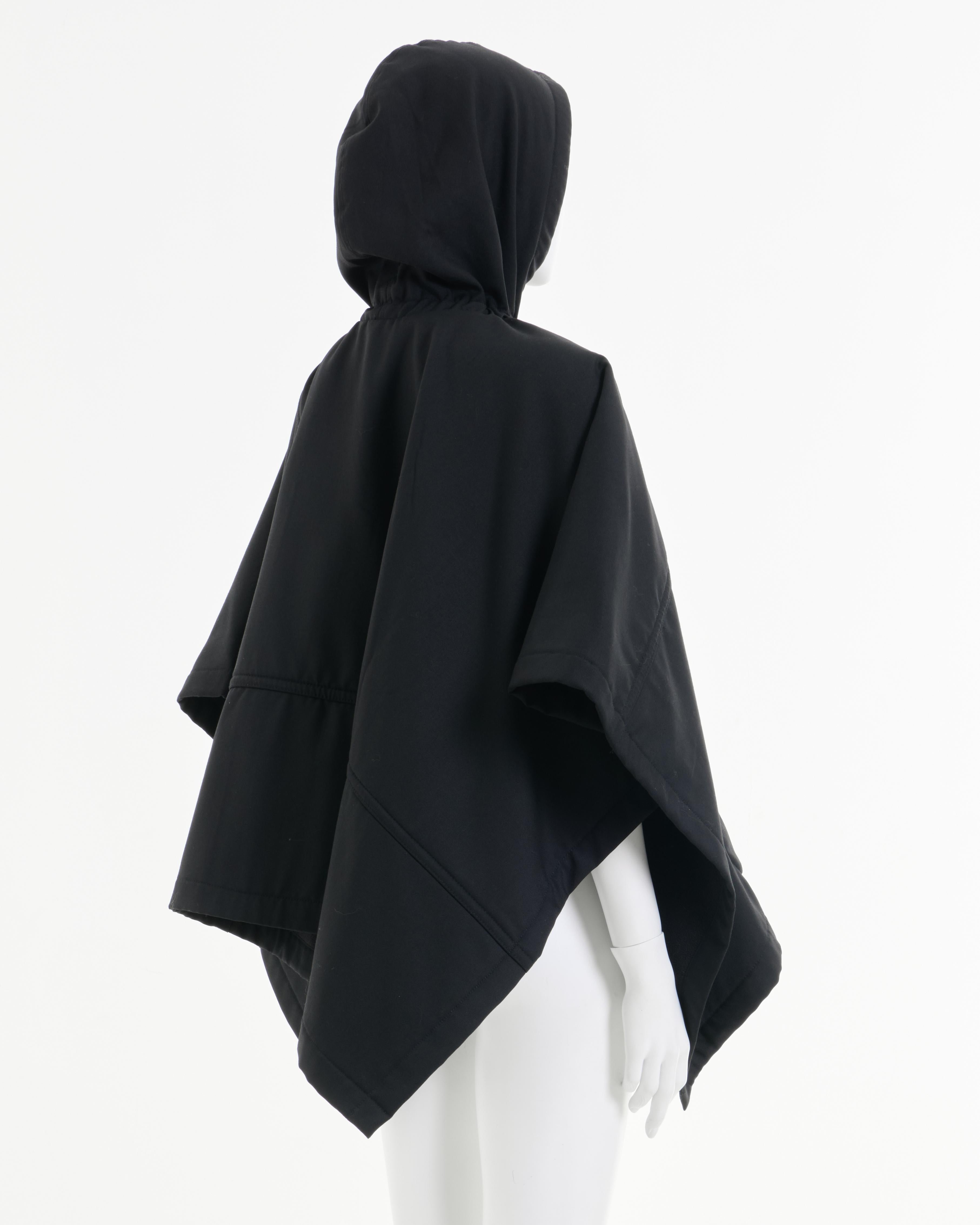 Women's or Men's Comme des Garçons Early 2010's Black Hooded Oversized Cape For Sale