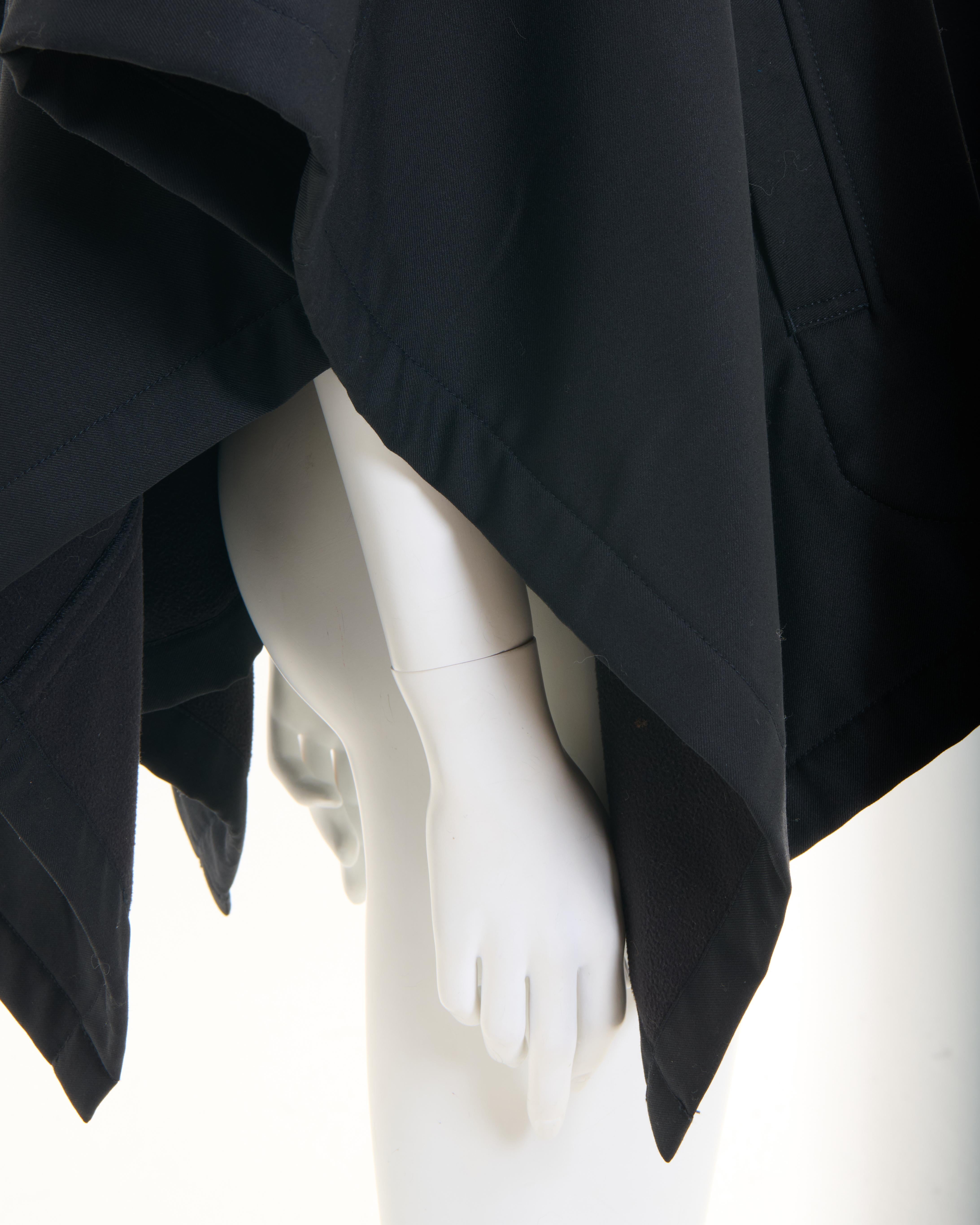 Comme des Garçons Early 2010's Black Hooded Oversized Cape For Sale 3