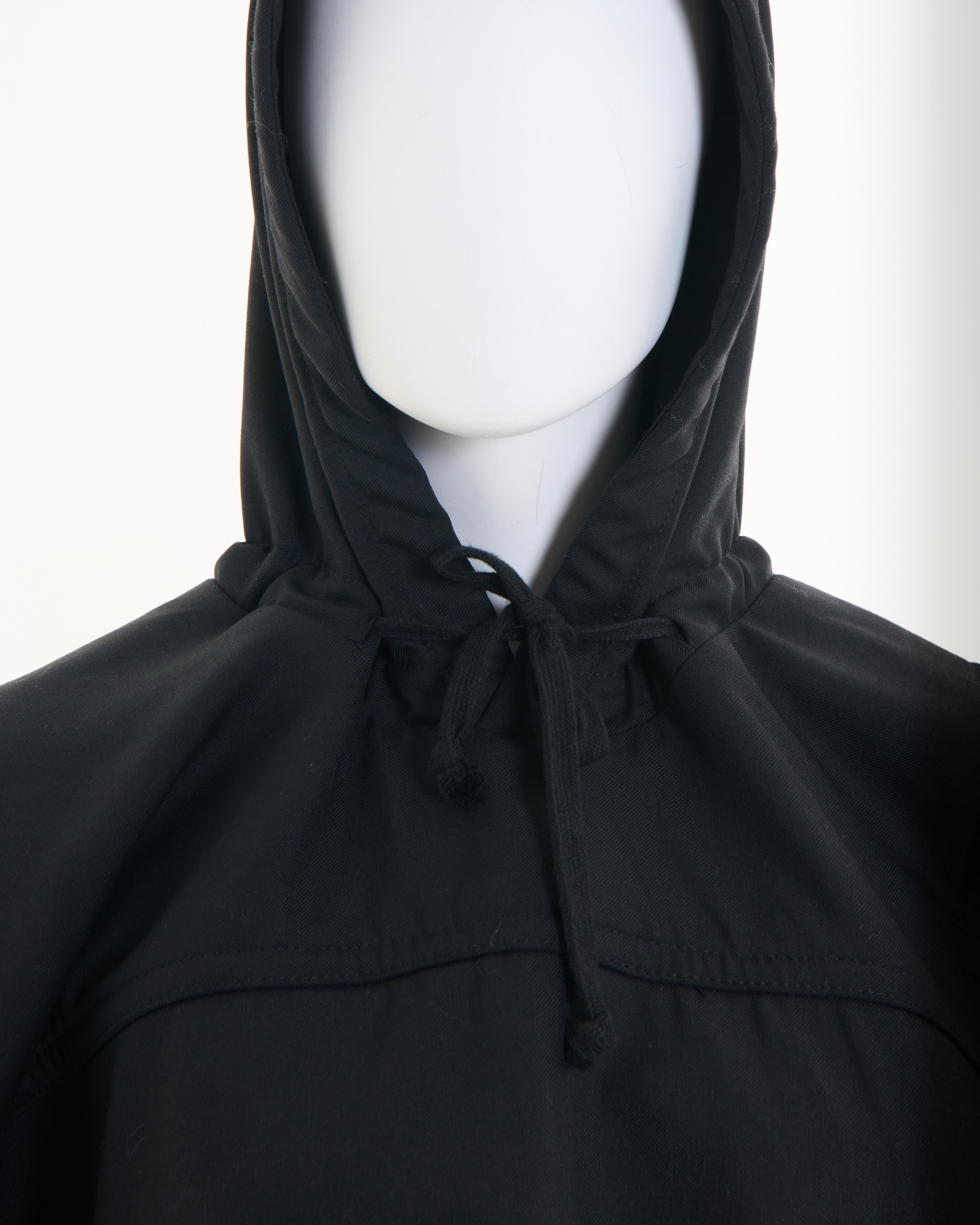 Comme des Garçons Early 2010's Black Hooded Oversized Cape For Sale 4