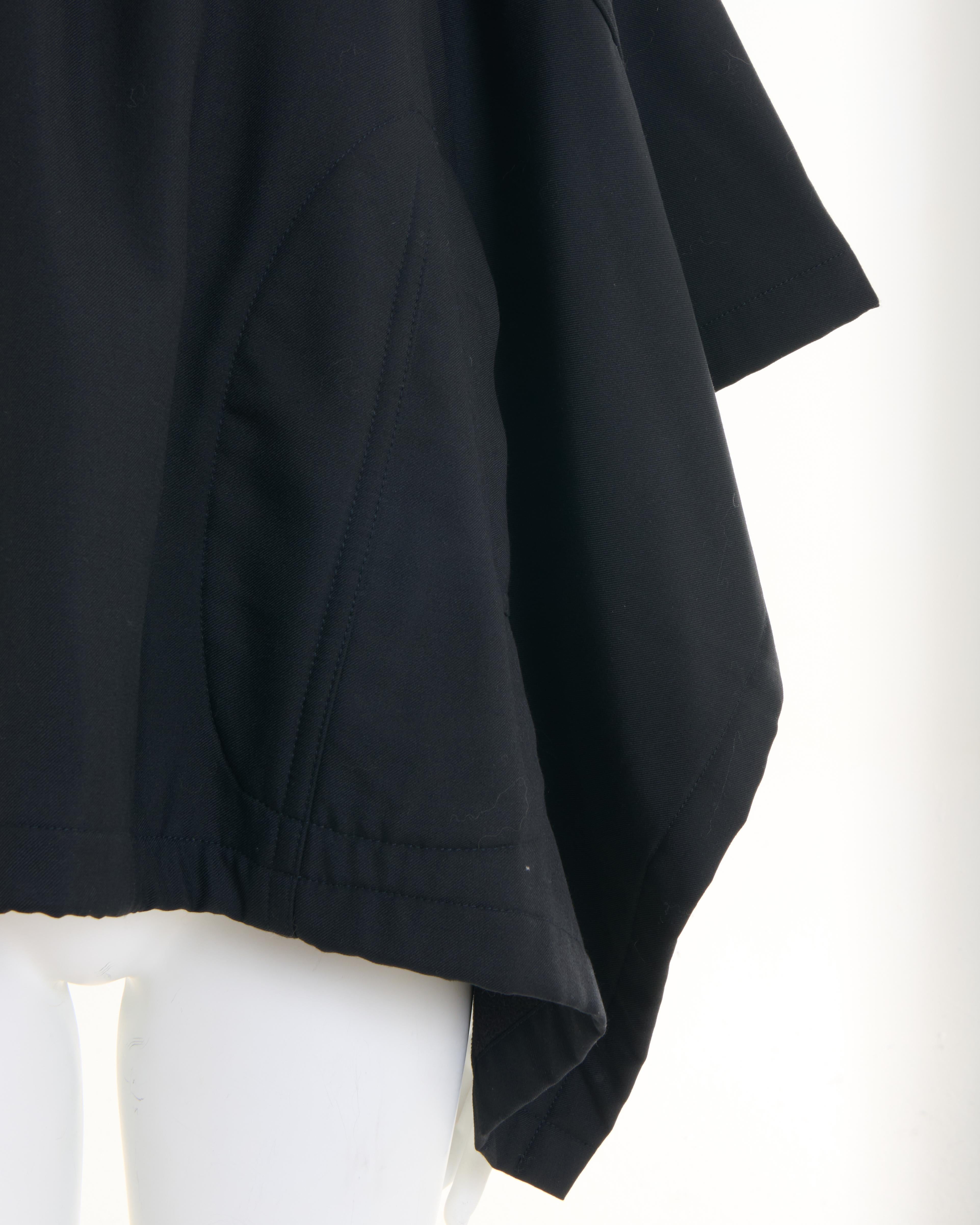 Comme des Garçons Early 2010's Black Hooded Oversized Cape For Sale 5