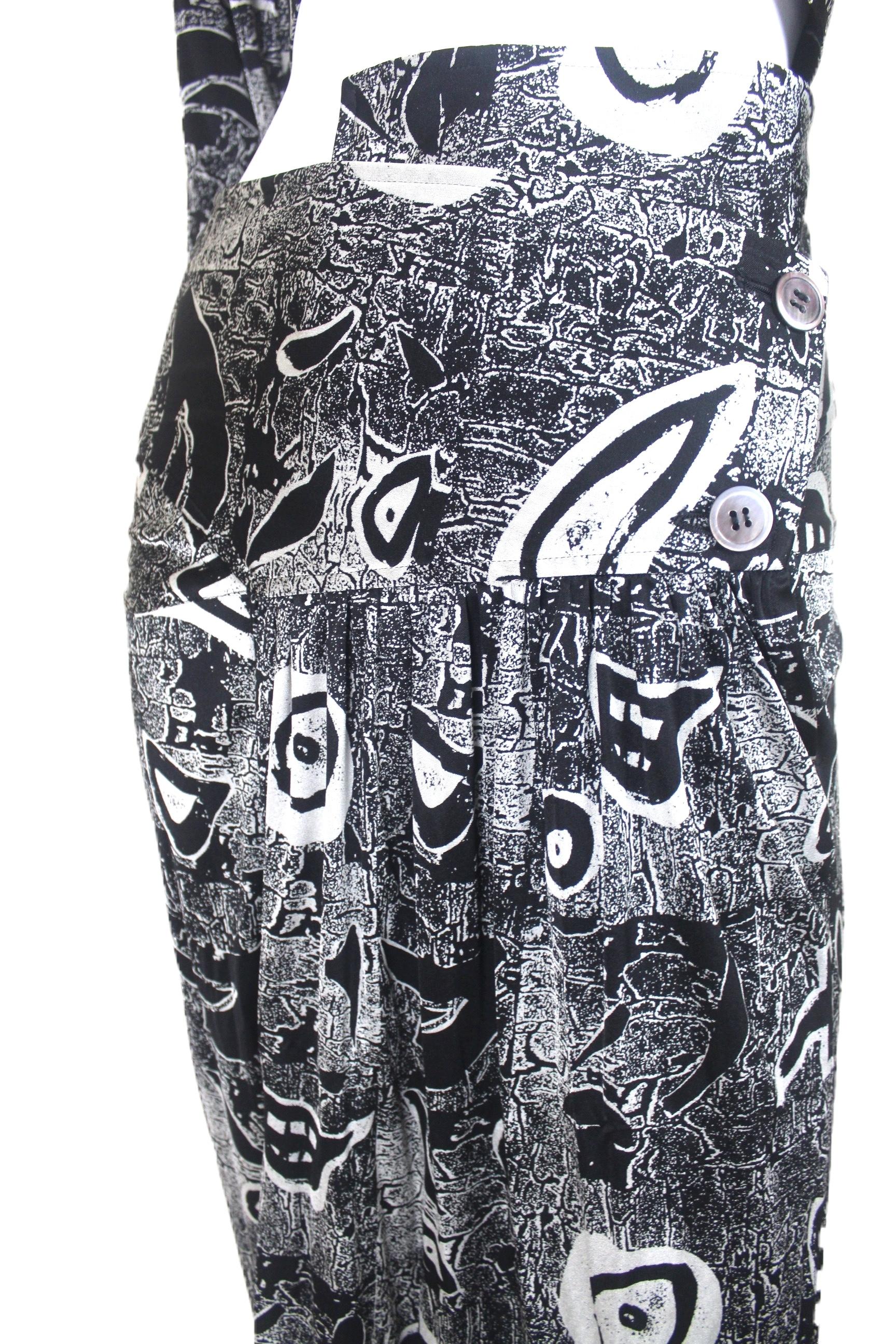 Comme des Garcons Early 90's Abstract Print Skirt and Top In Excellent Condition For Sale In Bath, GB