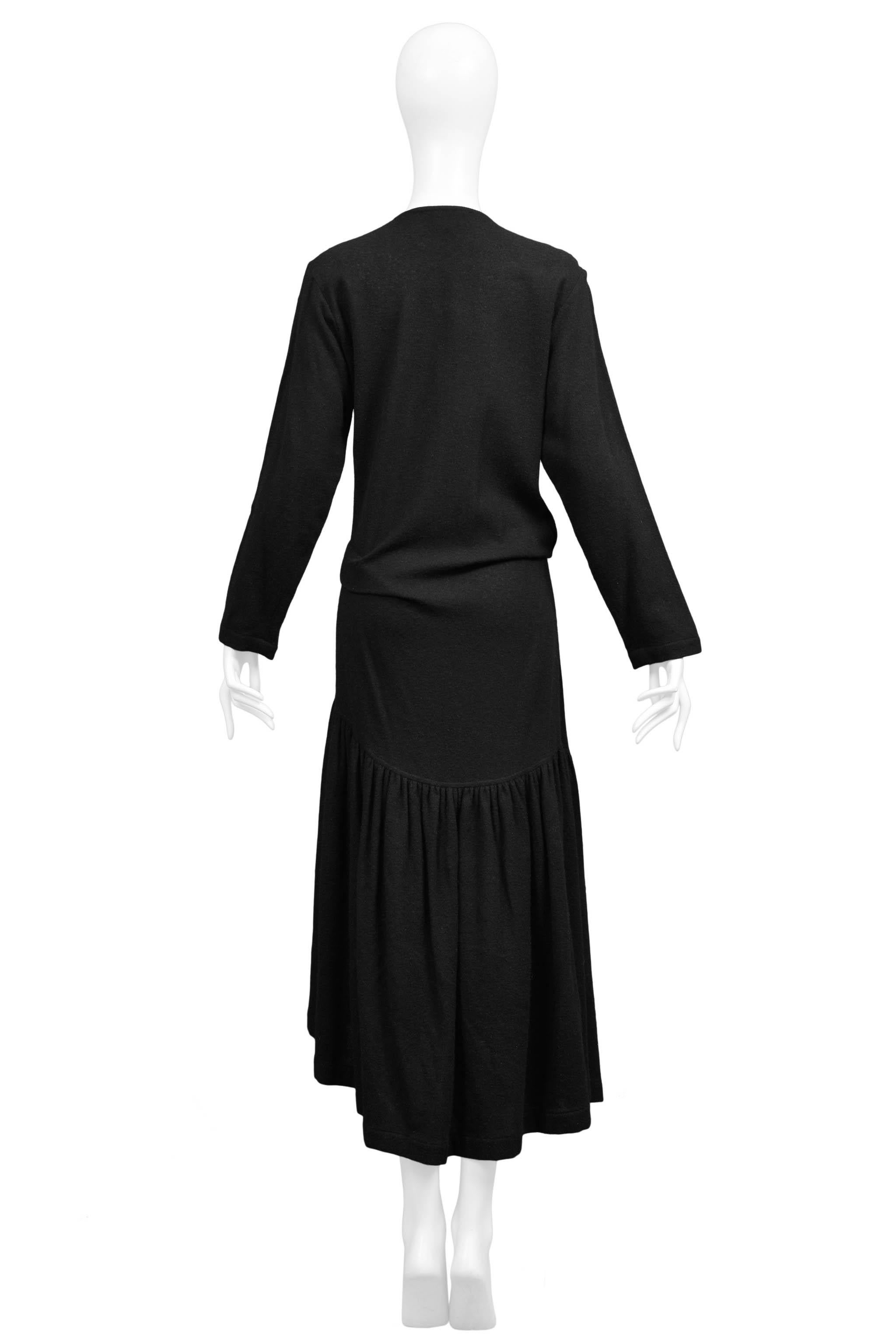 Comme Des Garcons Early Black Knit Cardigan Sweater Dress In Excellent Condition In Los Angeles, CA