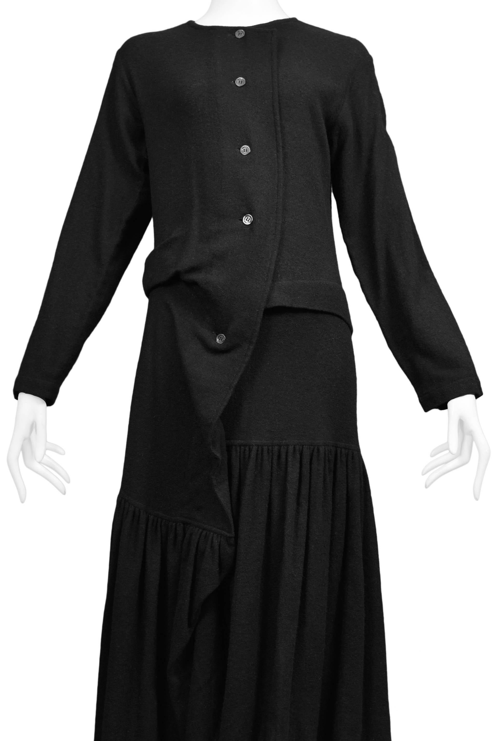 Comme Des Garcons Early Black Knit Cardigan Sweater Dress 1