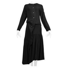 Comme Des Garcons Early Black Knit Cardigan Sweater Dress