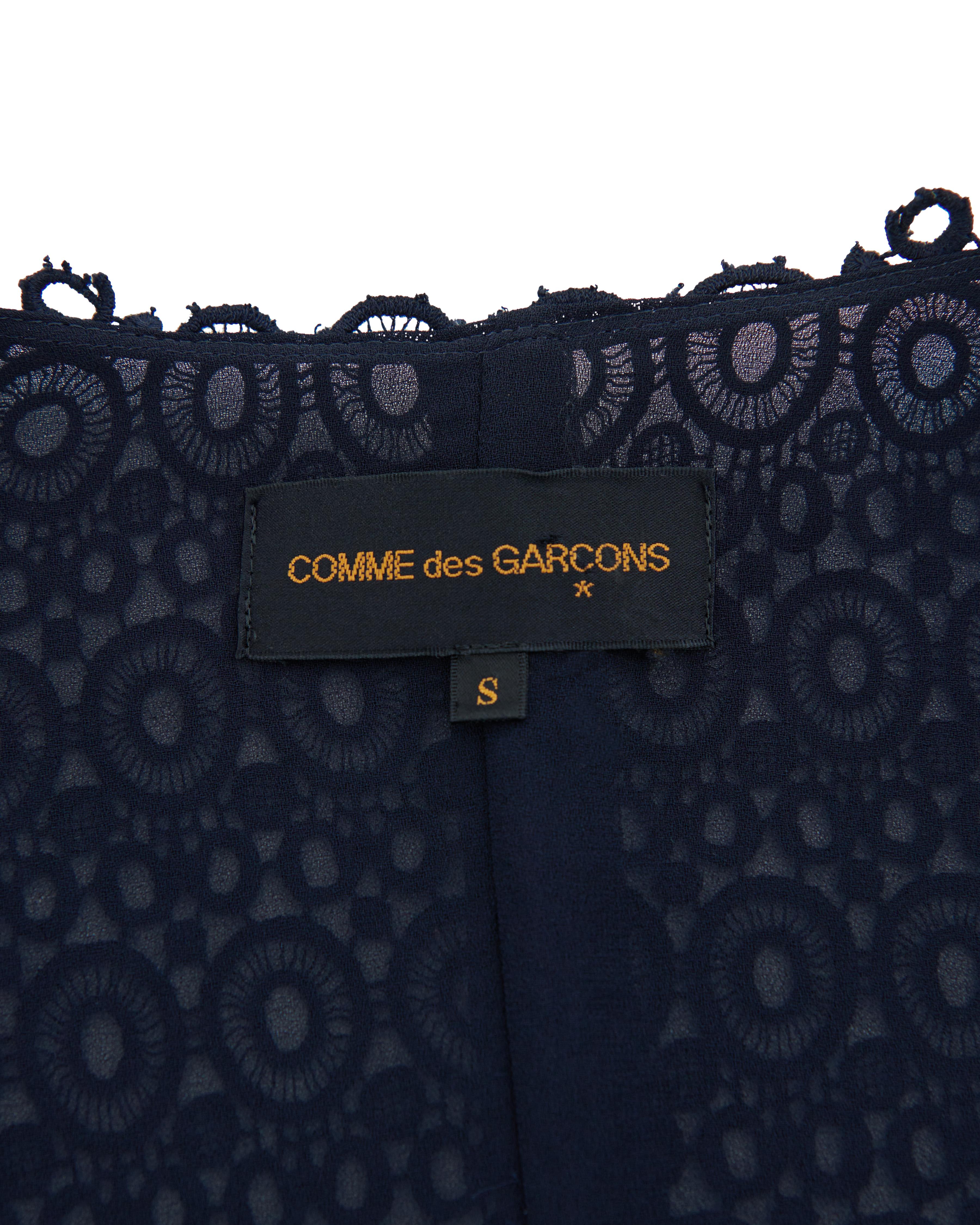 Comme des Garçons F/W 1990  Blue sangallo lace jacket For Sale 1