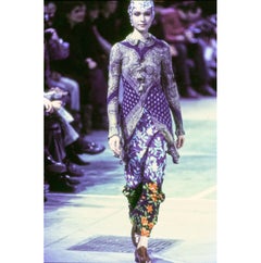 Comme Des Garcons F/W 1993 Comme Des Garçons Multicolour Paisley-Print Sheer Panelled Maxi Coat