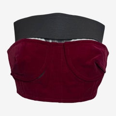 Comme des Garçons F/W 2001 Burgundy Velvet Bustier and Wrap Skirt Set