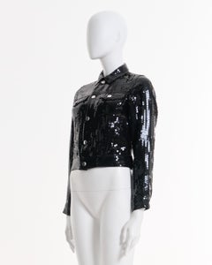 Comme des Garçons F/W 2002 Black Sequined Cropped Jacket