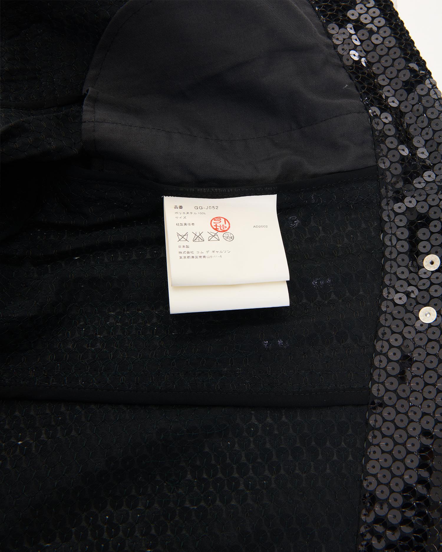 Comme des Garçons F/W 2002 Veste courte à paillettes noires en vente 1
