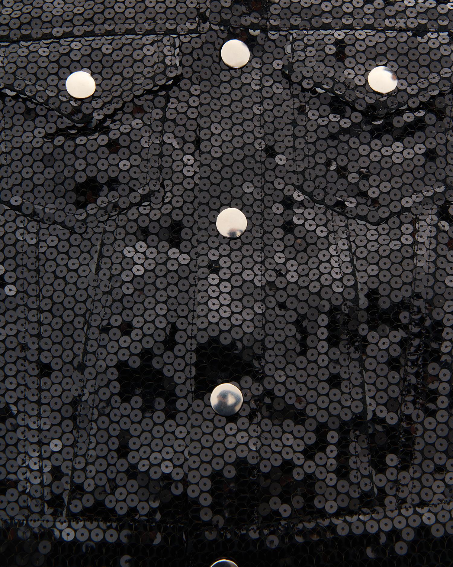 Comme des Garçons F/W 2002 Veste courte à paillettes noires en vente 2