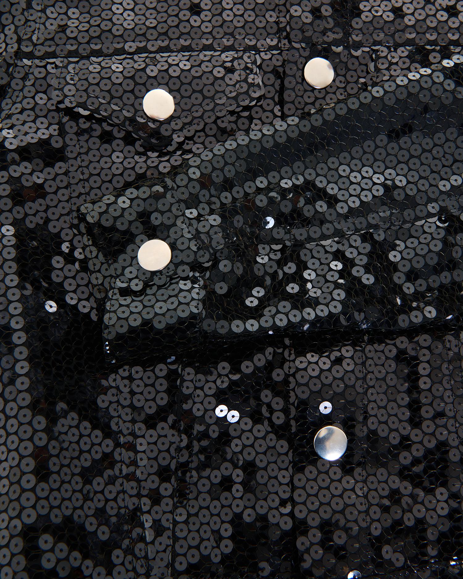 Comme des Garçons F/W 2002 Veste courte à paillettes noires en vente 3