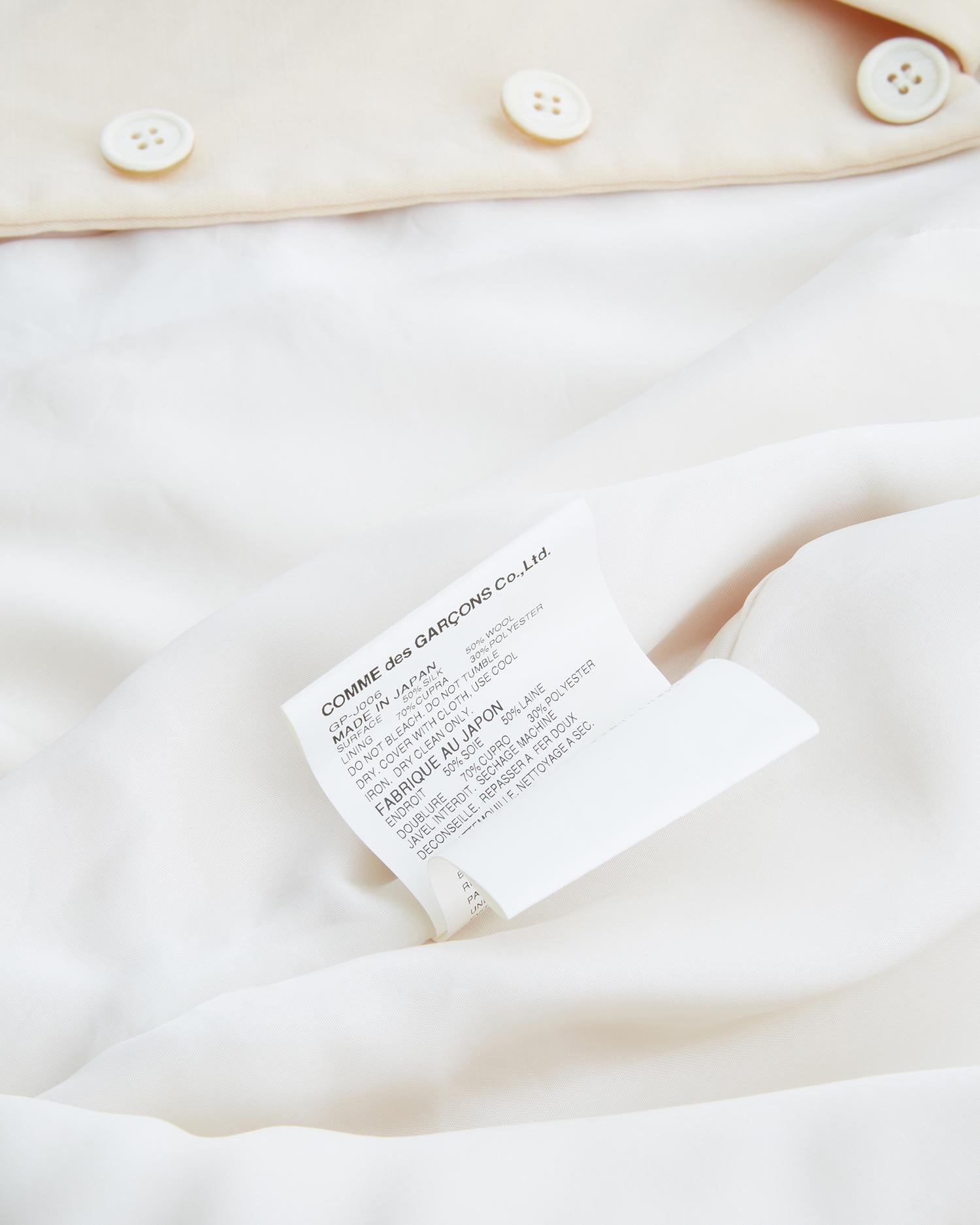 Comme des Garçons F/H 2005 Blazer de mariage 'Broken Bride' en blanc cassé en vente 5
