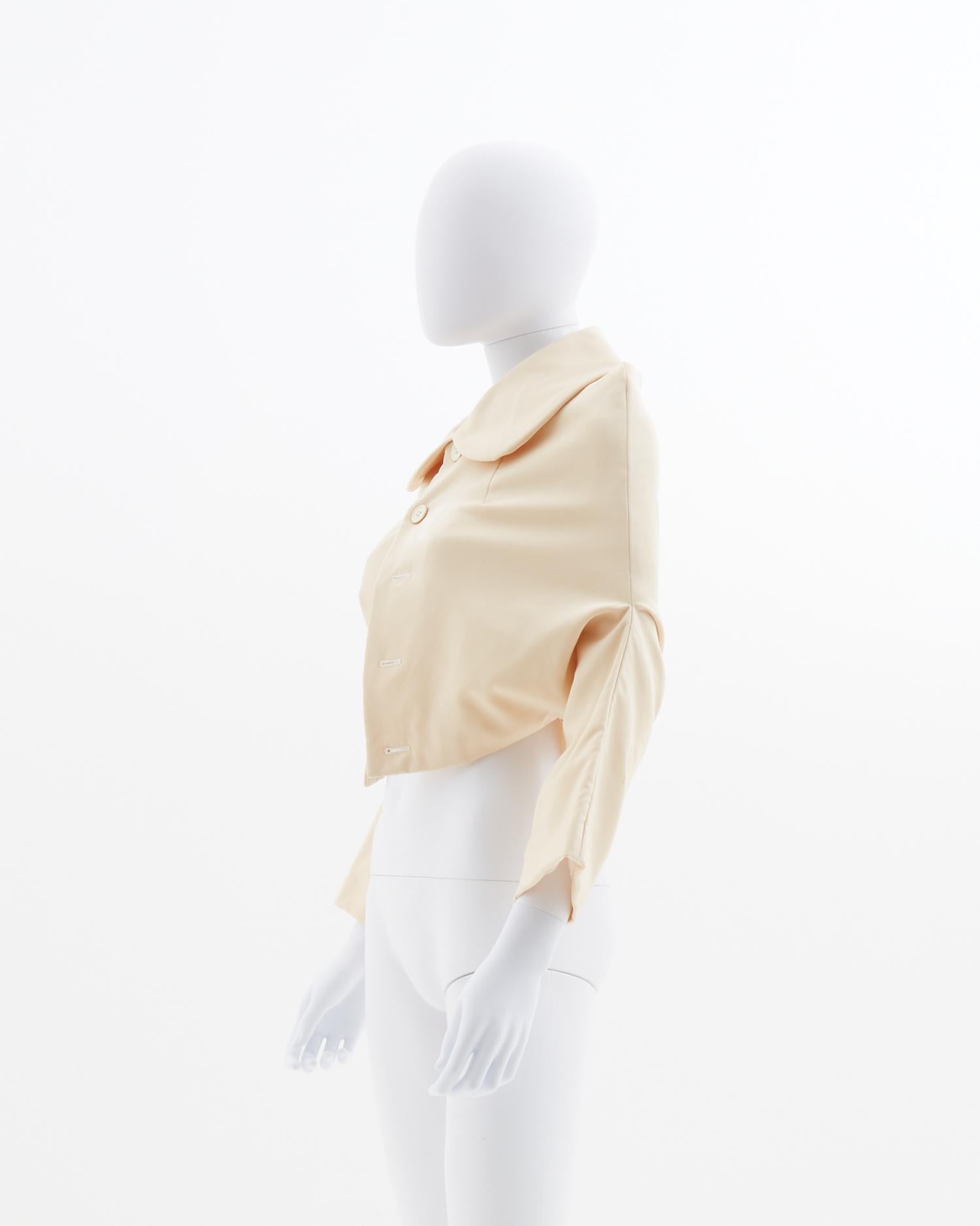 Beige Comme des Garçons F/H 2005 Blazer de mariage 'Broken Bride' en blanc cassé en vente