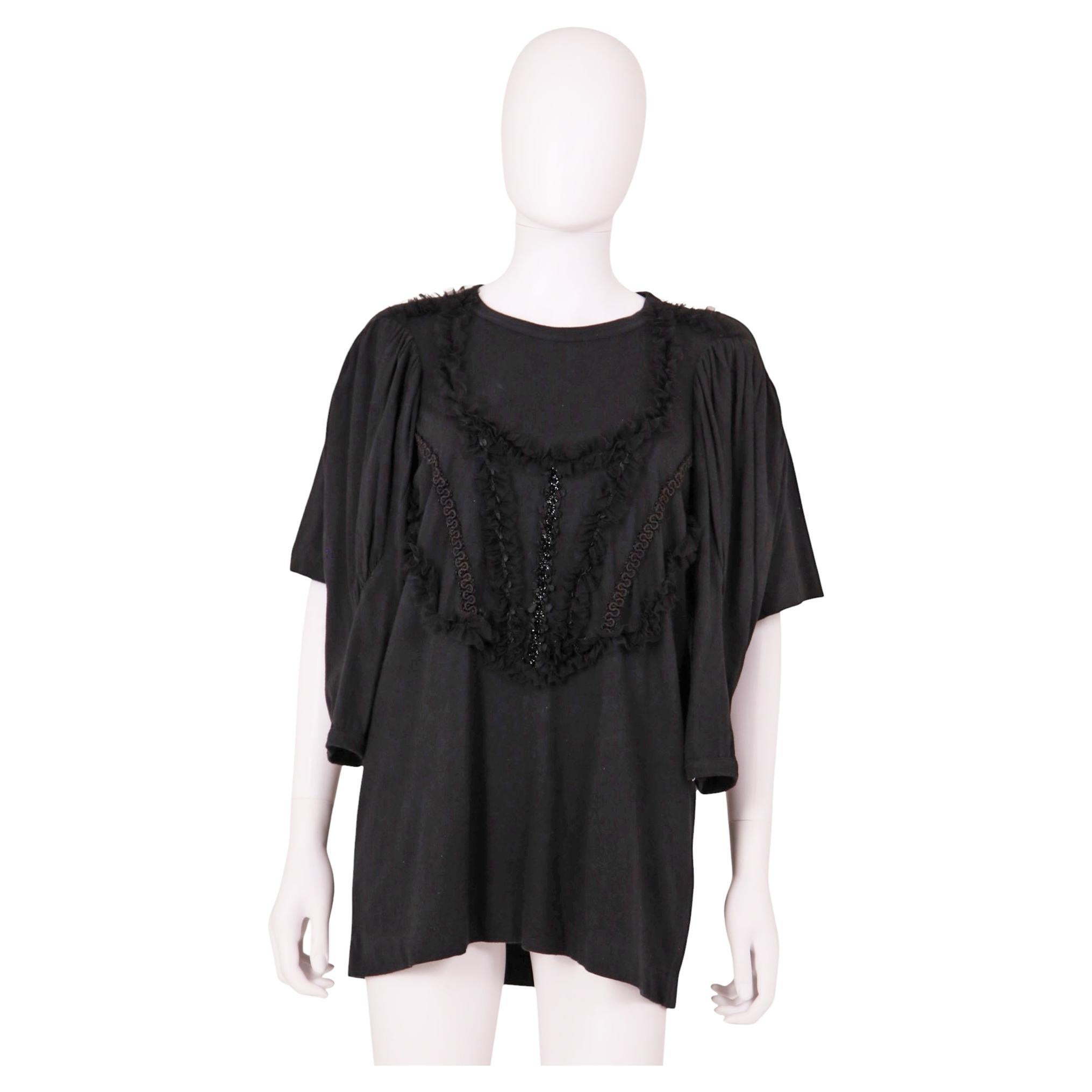 Comme des Garcons F/W 2006 Black Floral Lace MultiSleeves T-Shirt in vendita