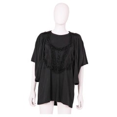 Comme des Garcons F/W 2006 T-Shirt noir à manches multiples en dentelle florale