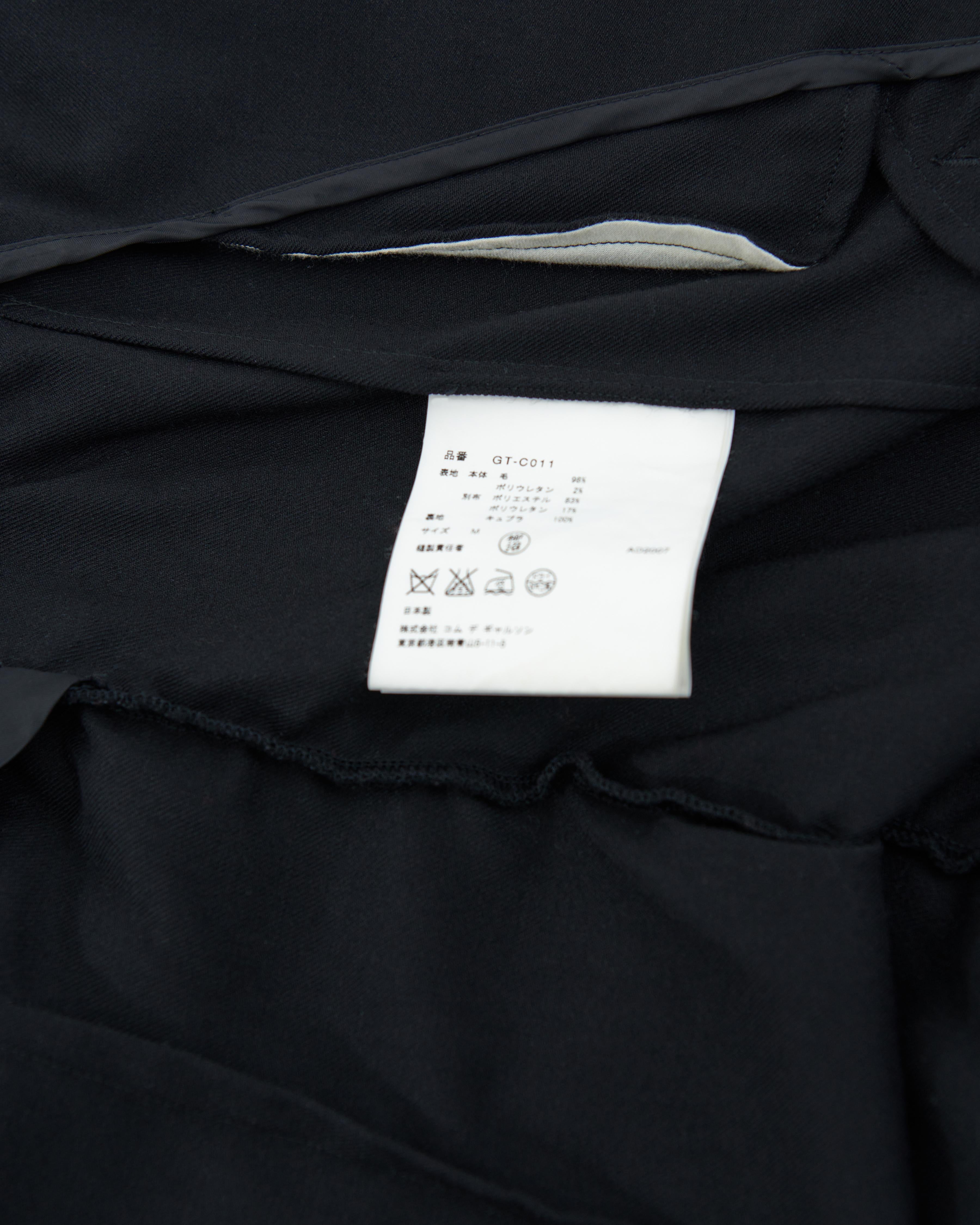  Comme des Garçons F/W 2007/08  Black and blue wool midi coat For Sale 7
