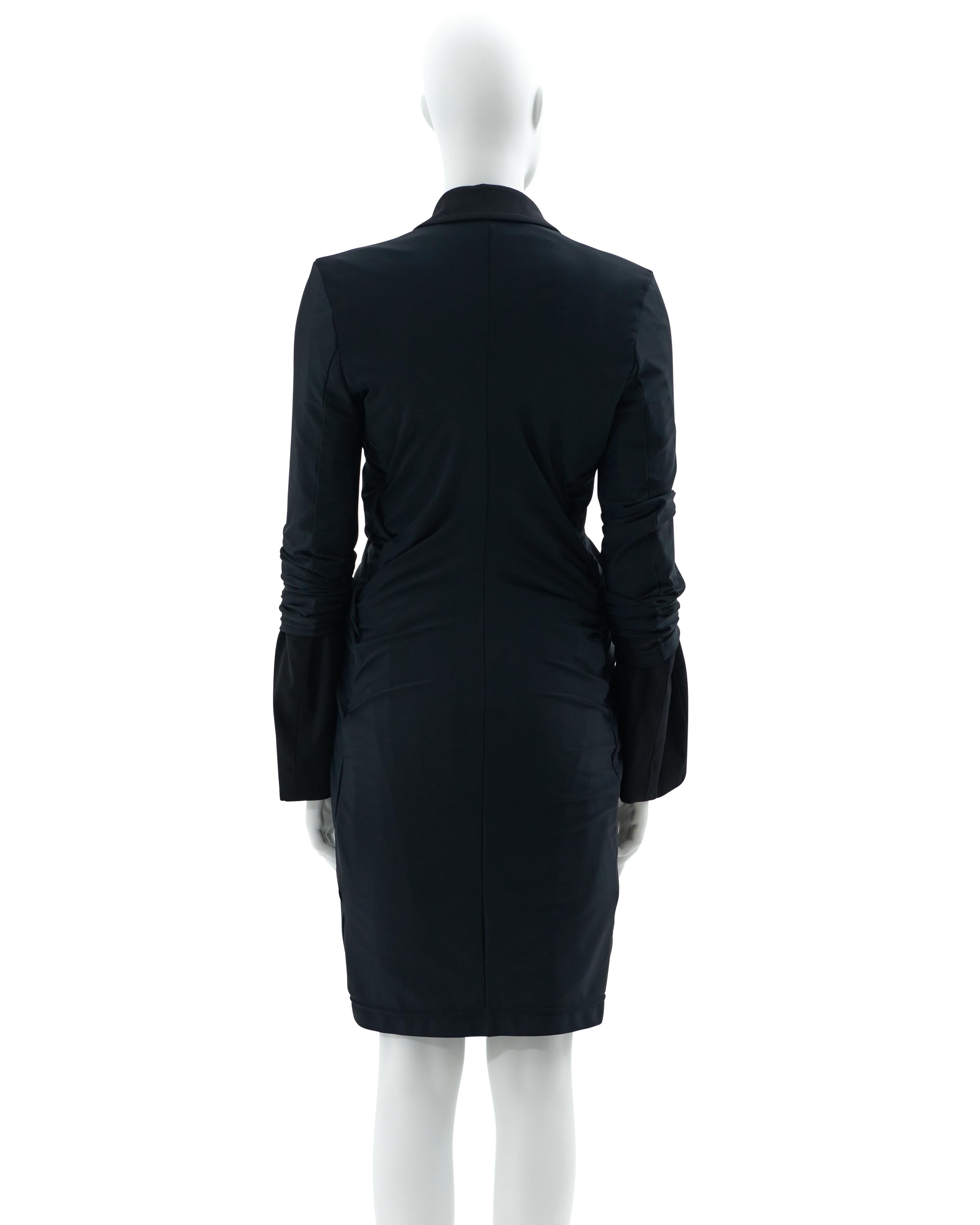  Comme des Garçons F/W 2007/08  Black and blue wool midi coat In Excellent Condition For Sale In Milano, IT