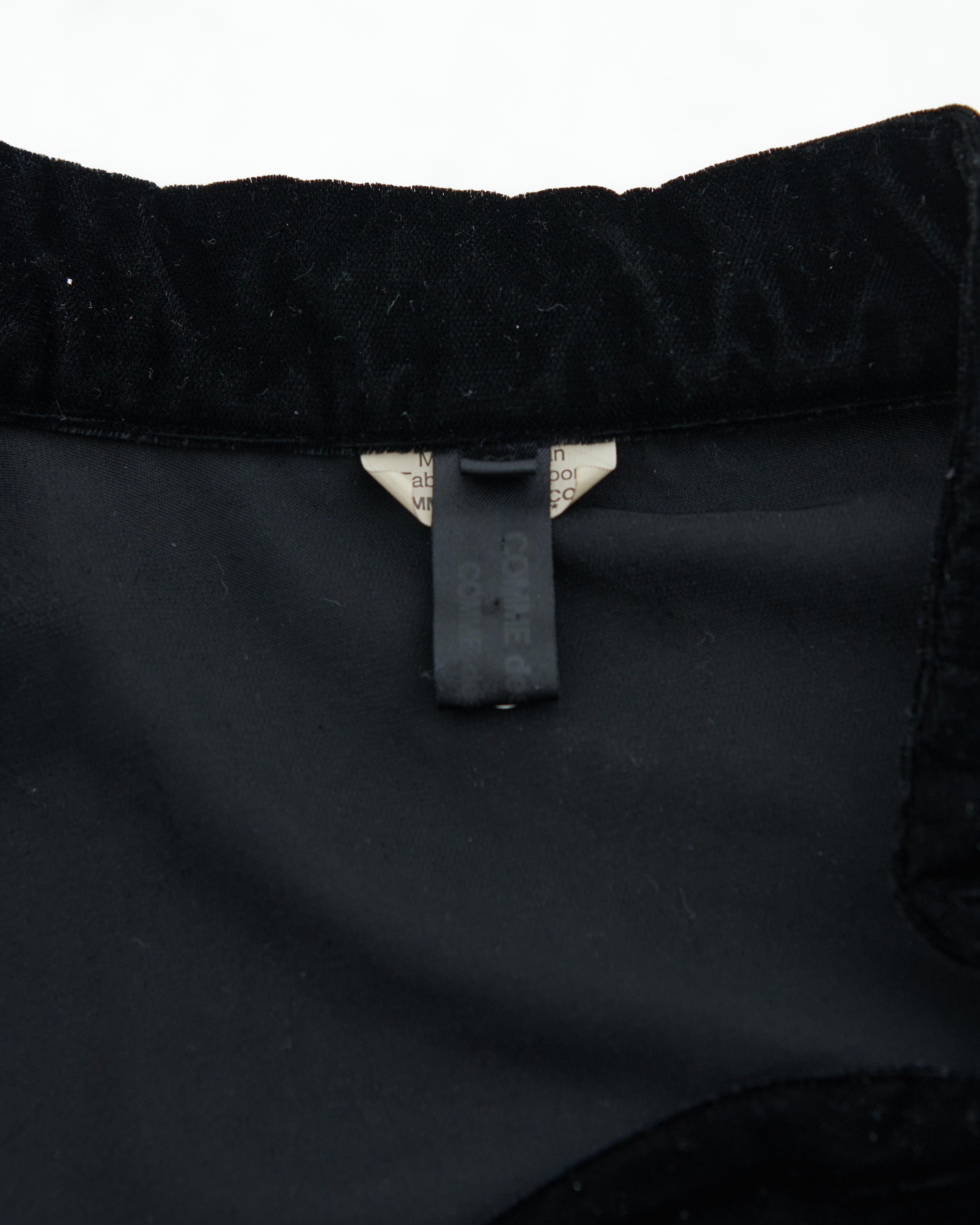 Comme des Garçons F/W 2015  Black velvet cheongsam dress For Sale 1