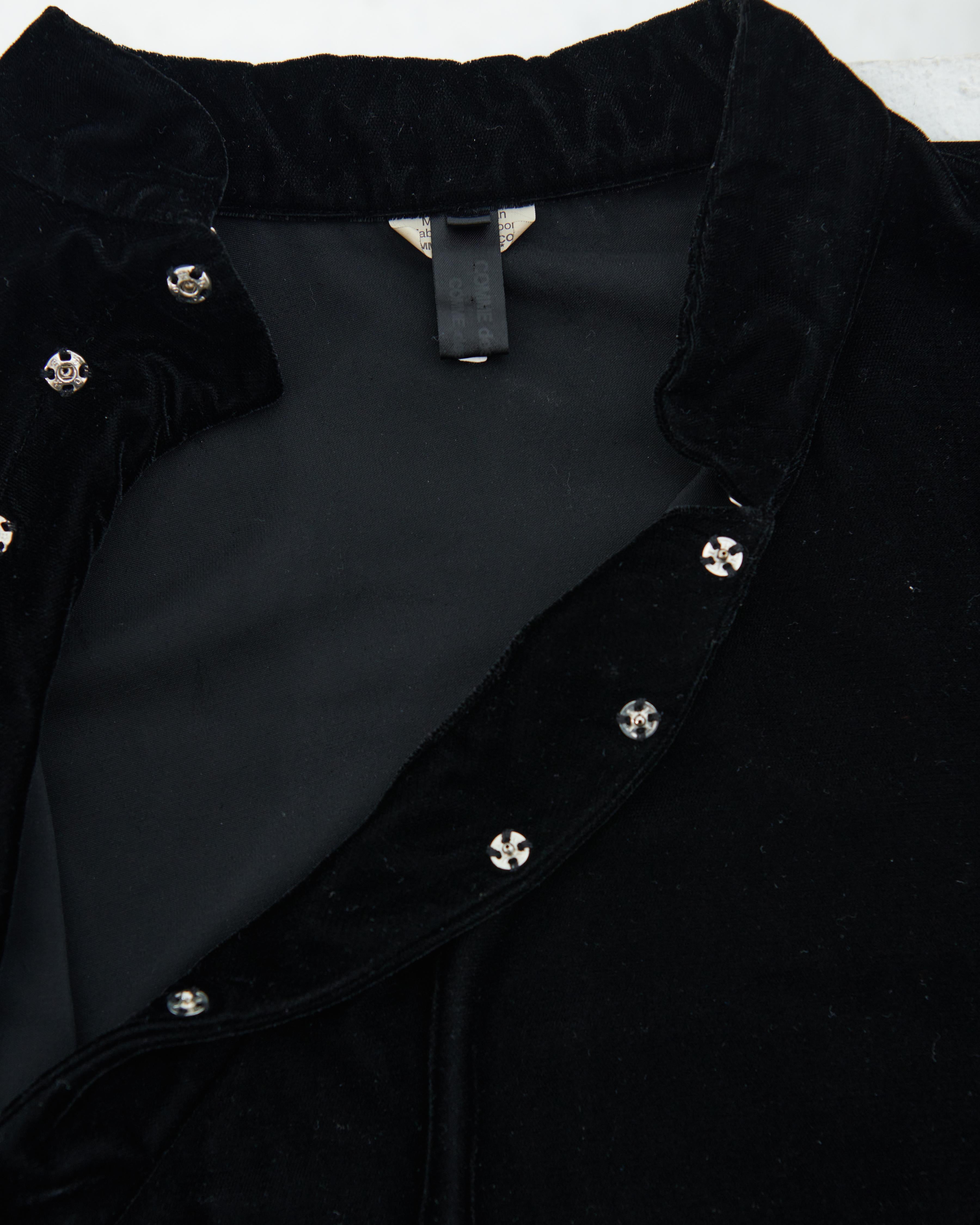 Comme des Garçons F/W 2015  Black velvet cheongsam dress For Sale 2