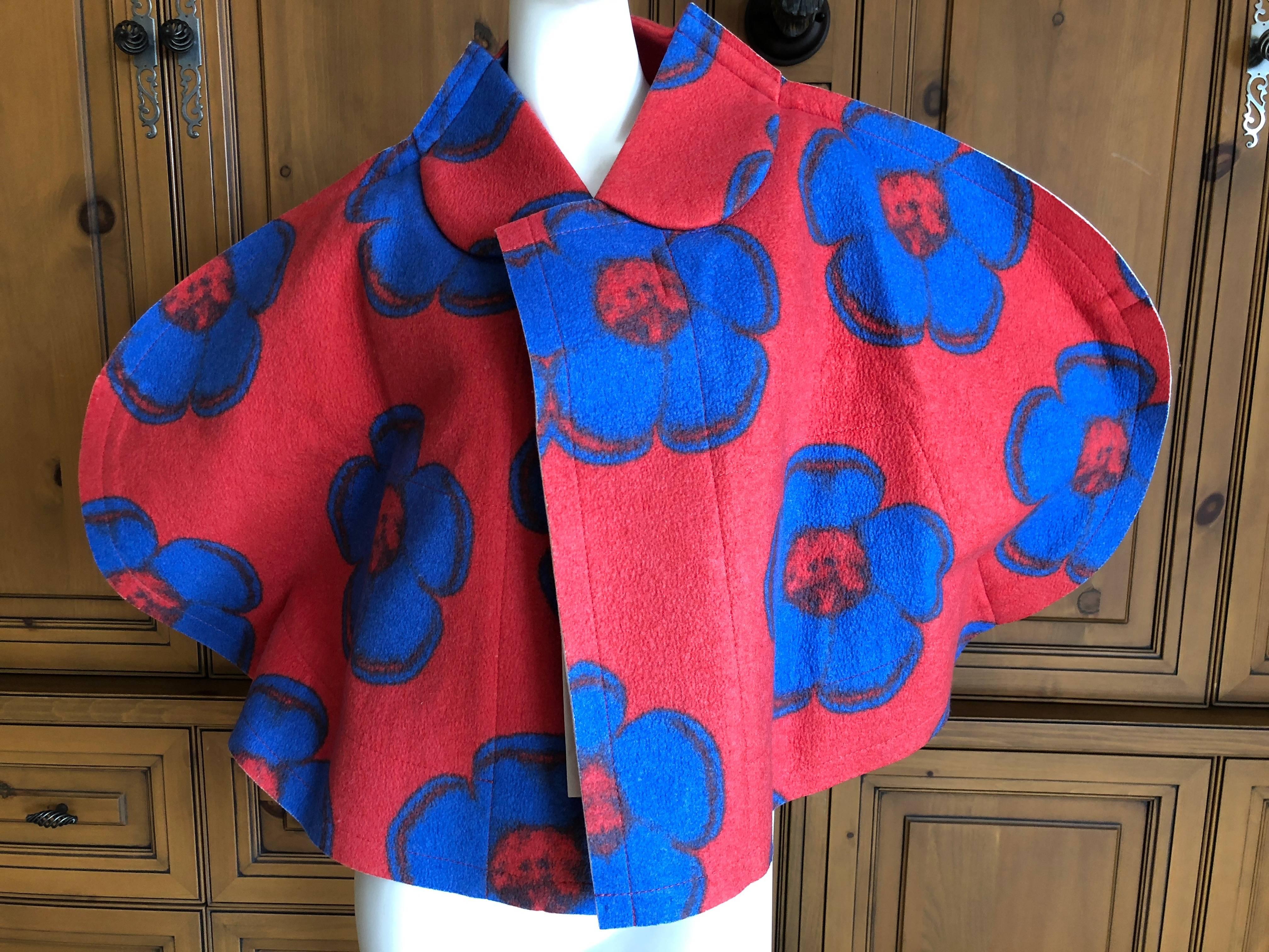 Comme des Garcons Floral Pop Art Felted 2D Cape Jacket  Fall 2012  In New Condition For Sale In Cloverdale, CA