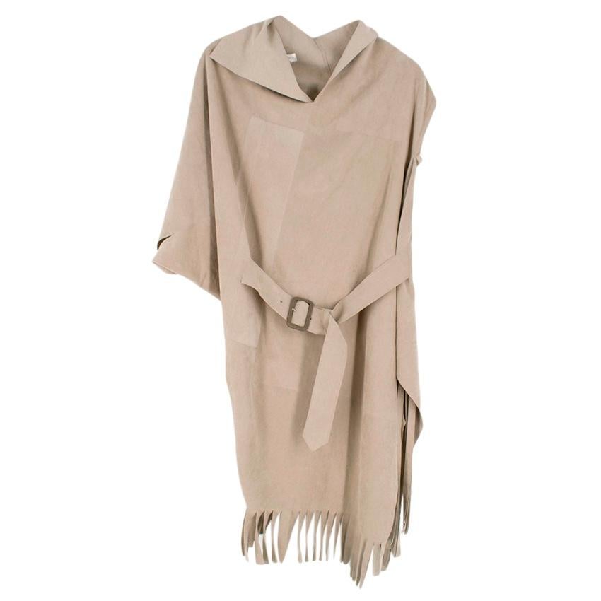 Comme Des Garcons Faux Suede Asymmetric Fringed Dress - Size M In New Condition For Sale In London, GB