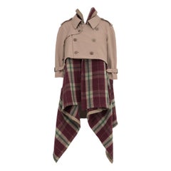 COMME DES GARÇONS FW 09 Rare and iconic cropped trench coat with a plaid pattern