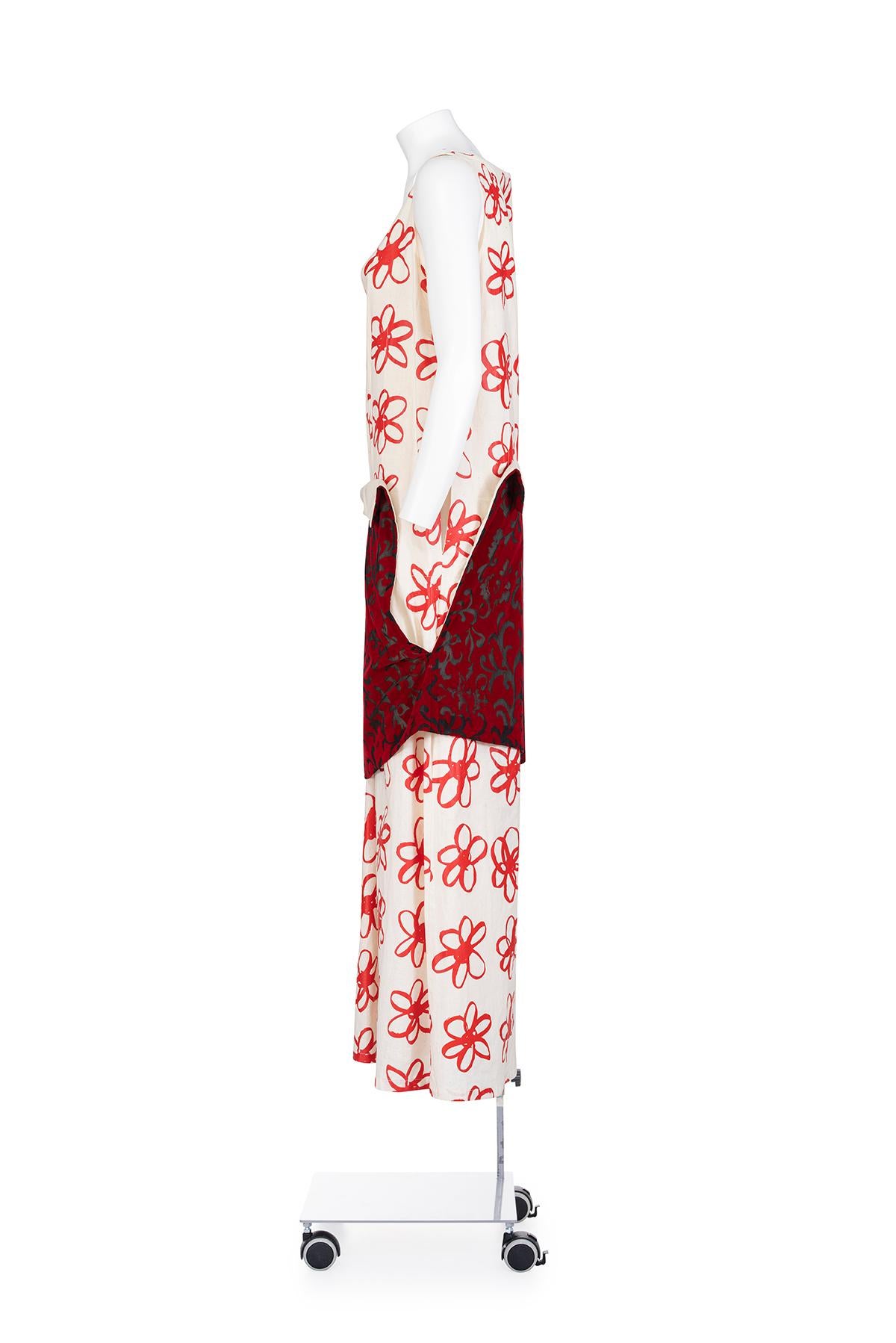 COMME DES GARÇONS FW 98 Iconic and Rare Floral Pattern Long Dress In Excellent Condition For Sale In Milano, MILANO