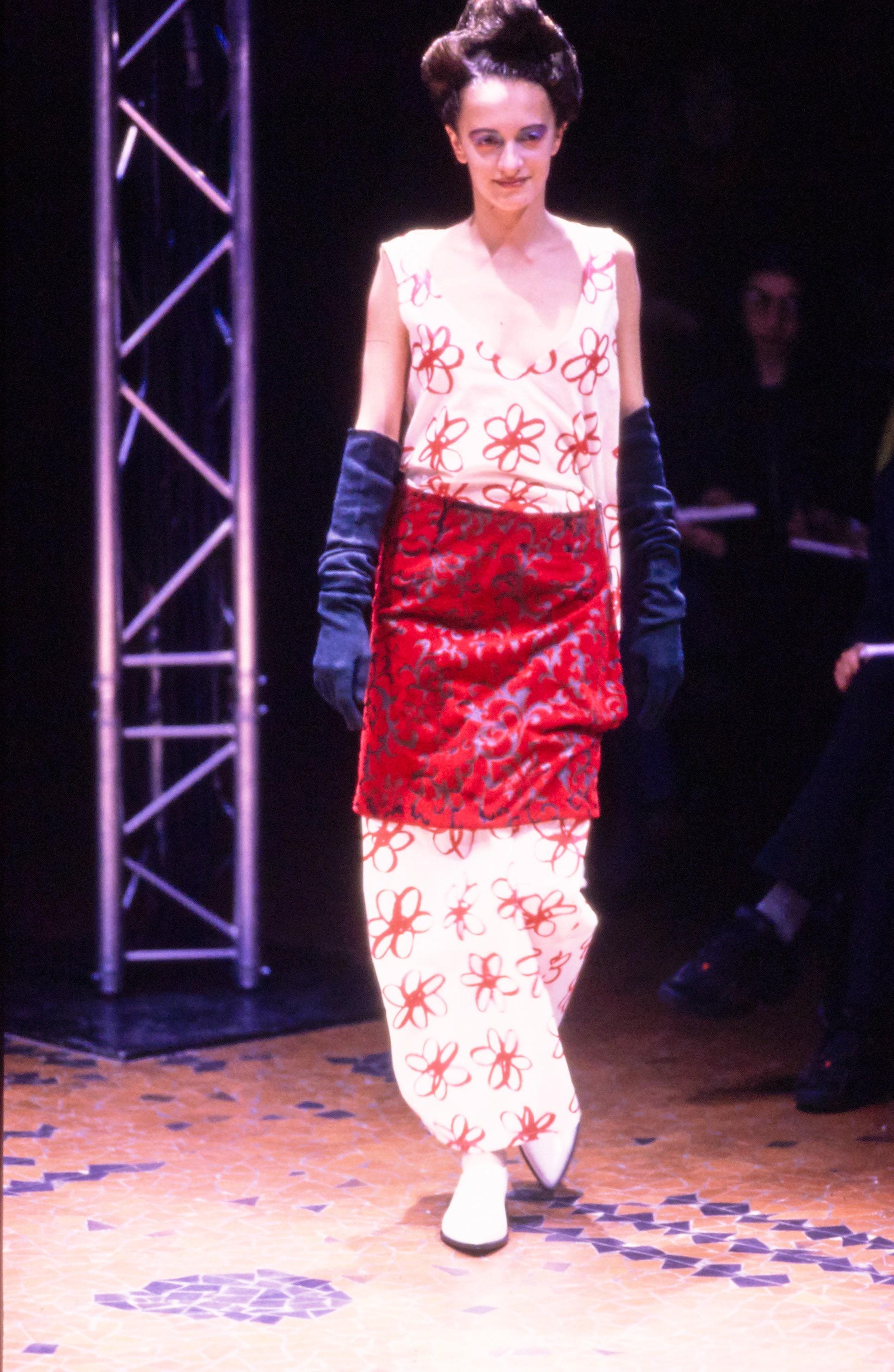 COMME DES GARÇONS FW 98 Ikonisches und seltenes langes Kleid mit Blumenmuster 5