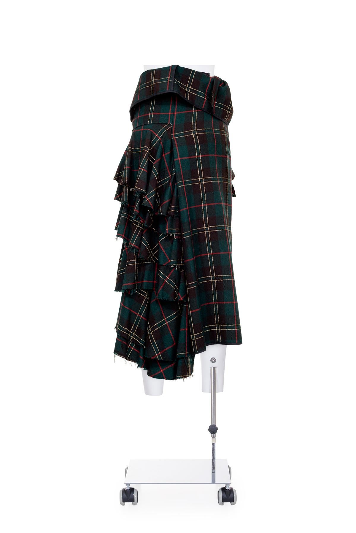 COMME DES GARÇONS FW 99 Tartan Sarong Skirt For Sale 1