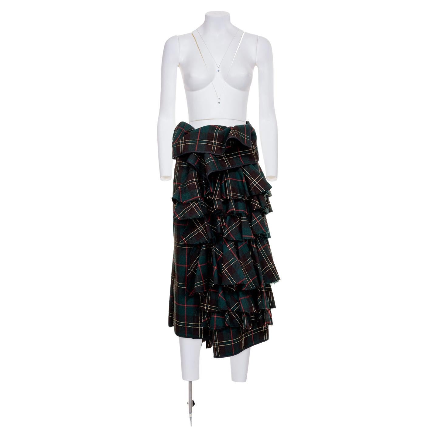 COMME DES GARÇONS FW 99 Tartan Sarong Skirt For Sale