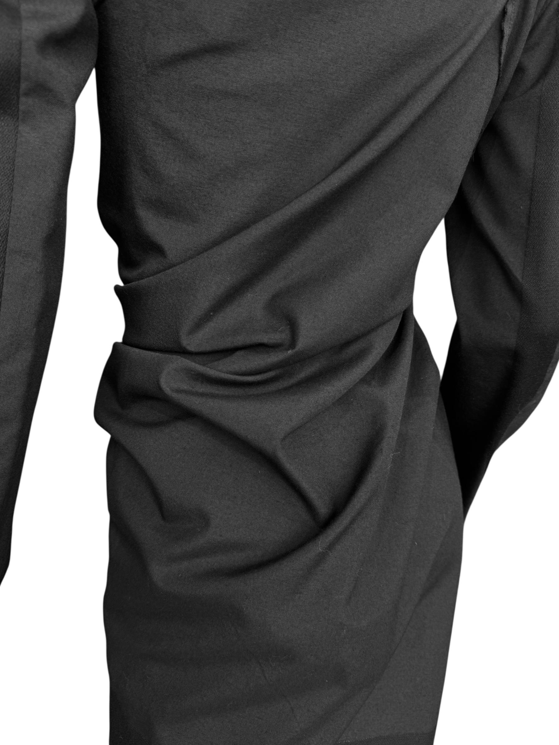 COMME DES GARÇONS fw2003 BLACK WOOL ASYMMETRICAL ZIP JACKET en vente 11