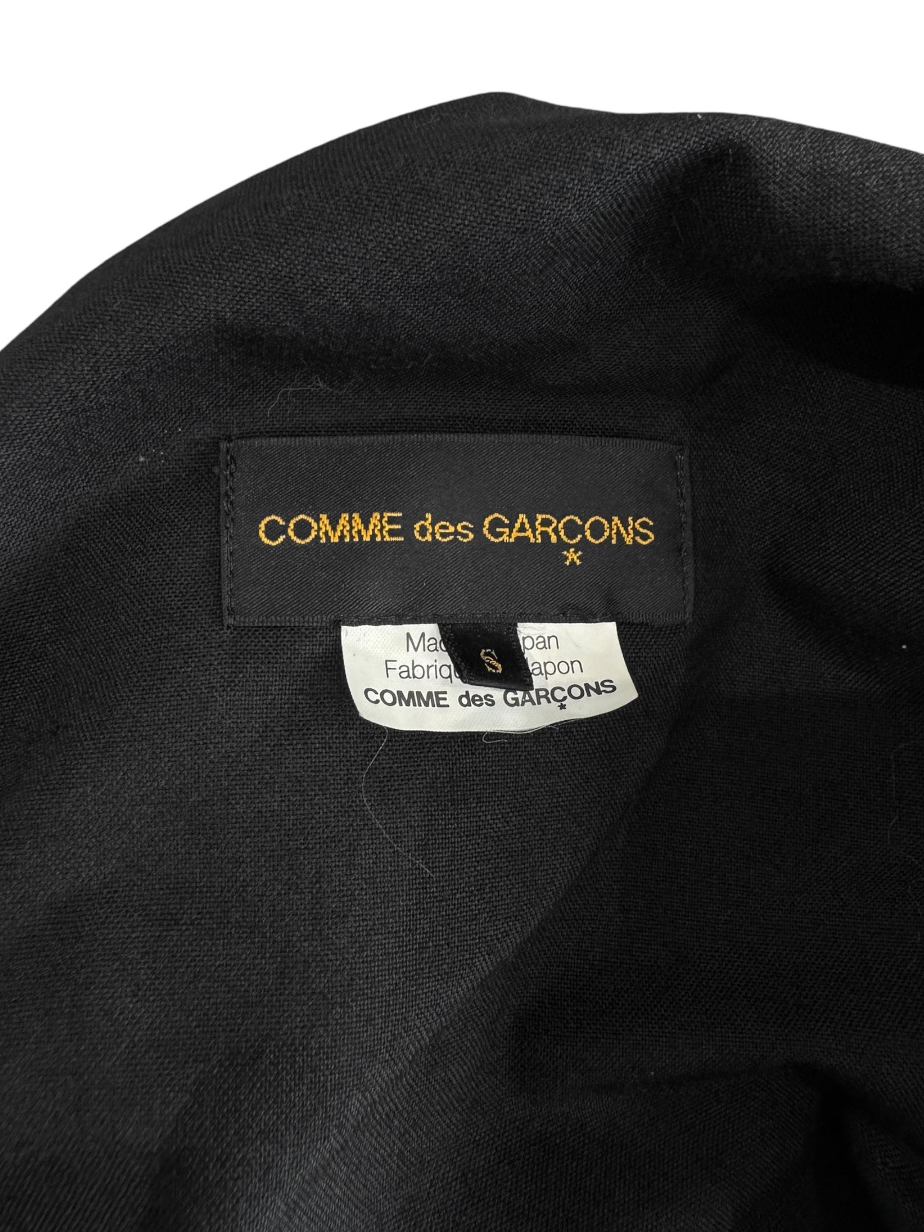 COMME DES GARÇONS fw2003 BLACK WOOL ASYMMETRICAL ZIP JACKET en vente 12