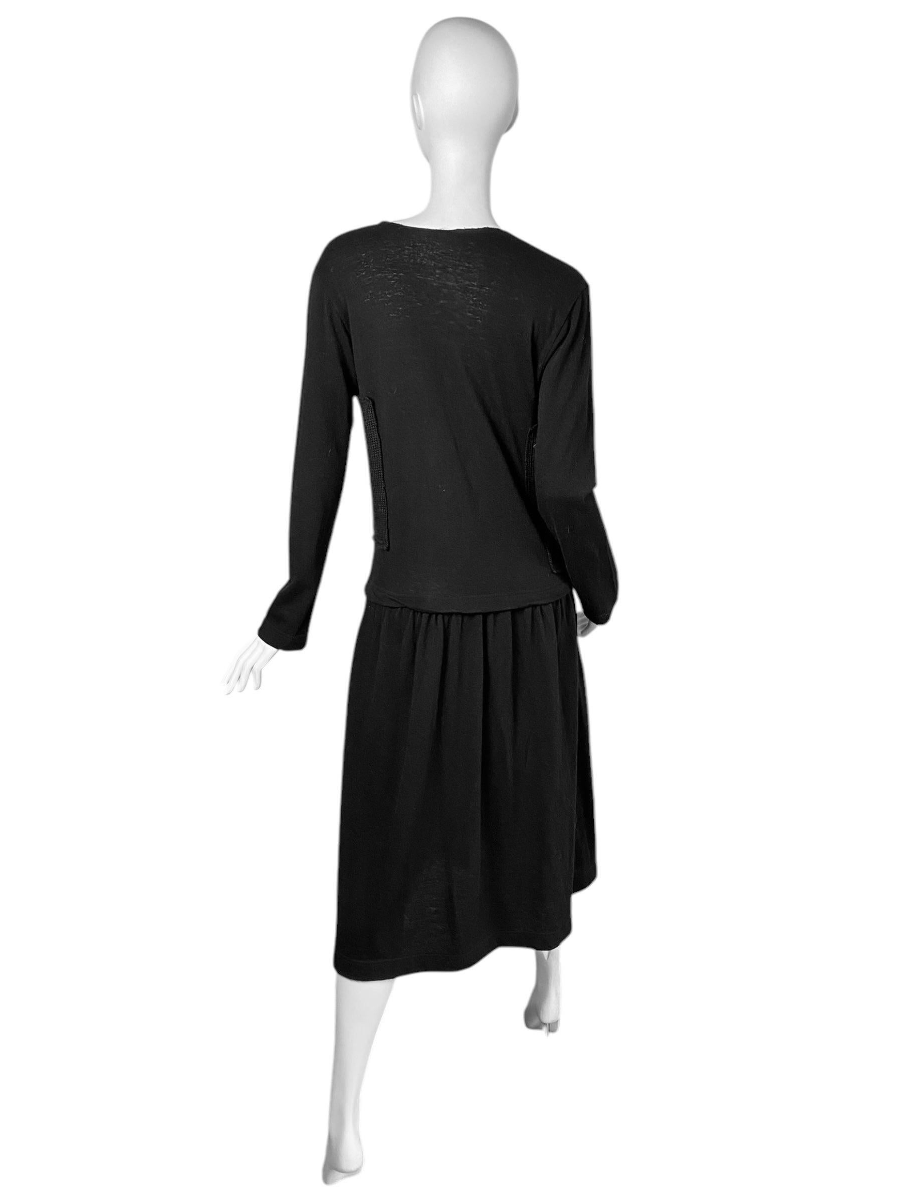 De las mujeres COMME DES GARÇONS fw2014 NEGRO TROMPE-L'ŒIL DE LANA PUNTO CHALECO MAXI VESTIDO en venta