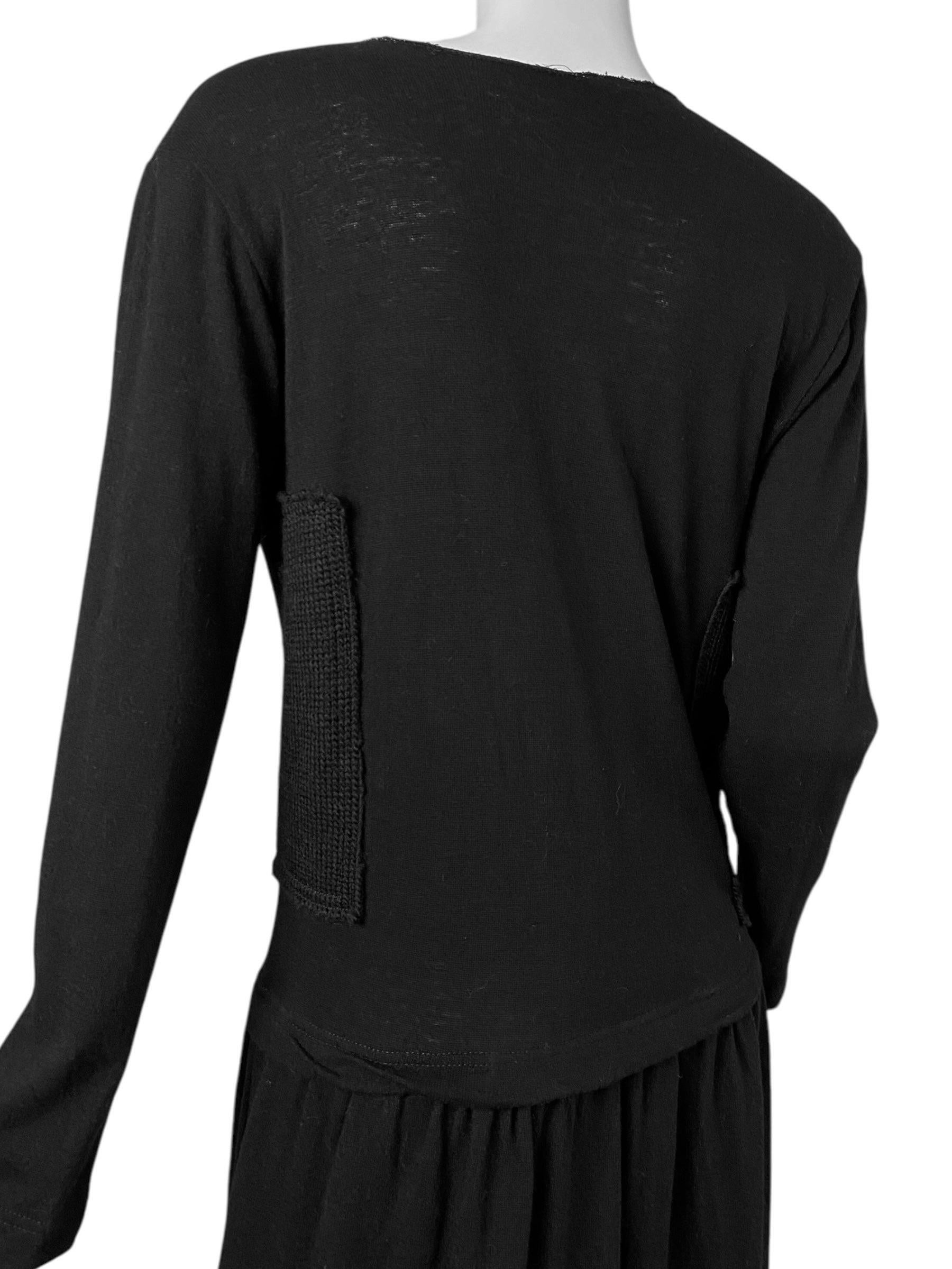 COMME DES GARÇONS fw2014 NEGRO TROMPE-L'ŒIL DE LANA PUNTO CHALECO MAXI VESTIDO en venta 2