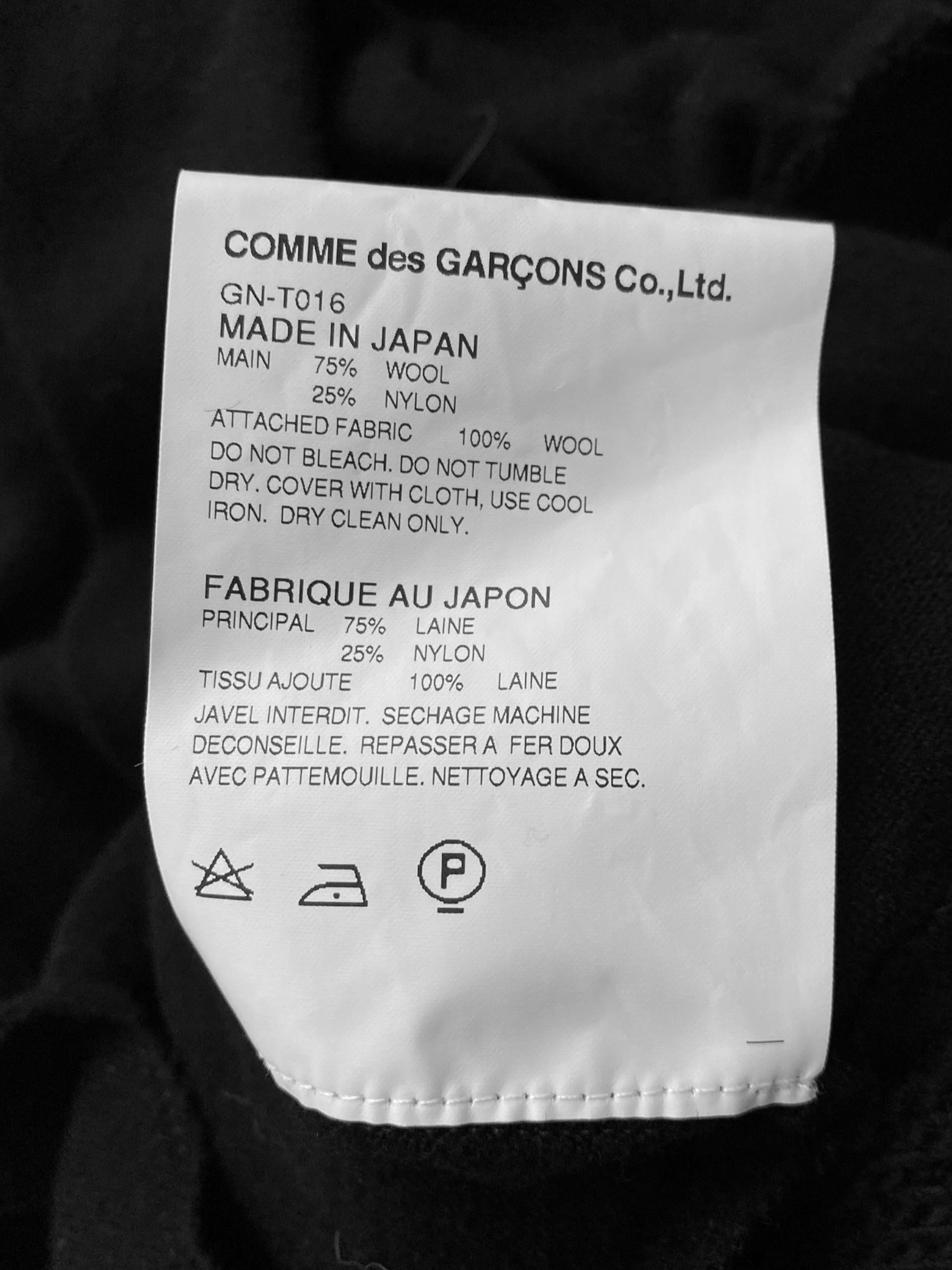 COMME DES GARÇONS fw2014 NEGRO TROMPE-L'ŒIL DE LANA PUNTO CHALECO MAXI VESTIDO en venta 3