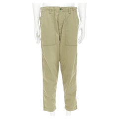 COMME DES GARCONS GANRYU 2016 khaki green cotton tapered baker pants M