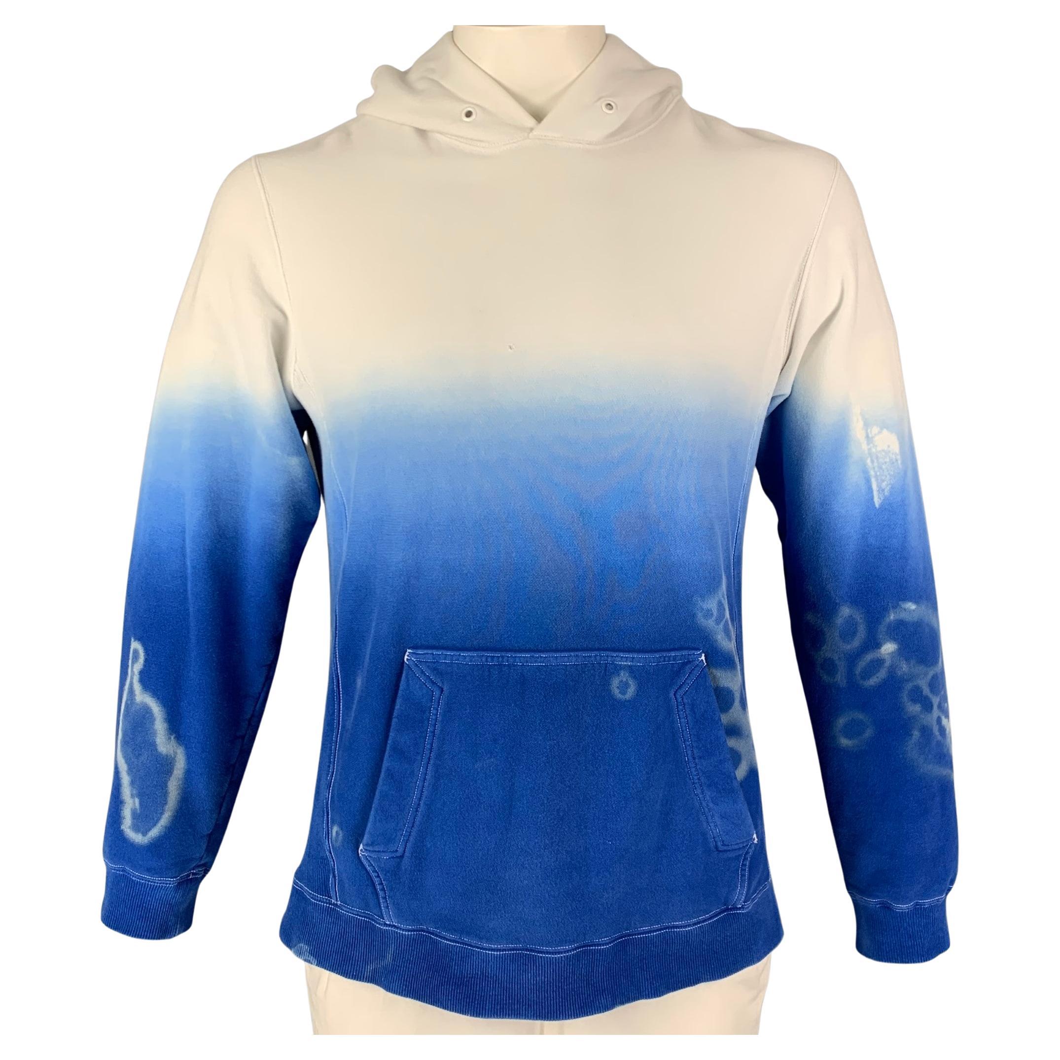 COMME des GARCONS GANRYU Size L Blue White Ombre Hooded Custom Sweatshirt
