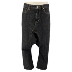 COMME des GARCONS GANRYU Taille S Charcoal Contrast Stitch Selvedge Denim Jeans