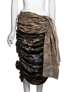 Comme des Garçons Gathered Camo Print Draped Skirt, SS 2006