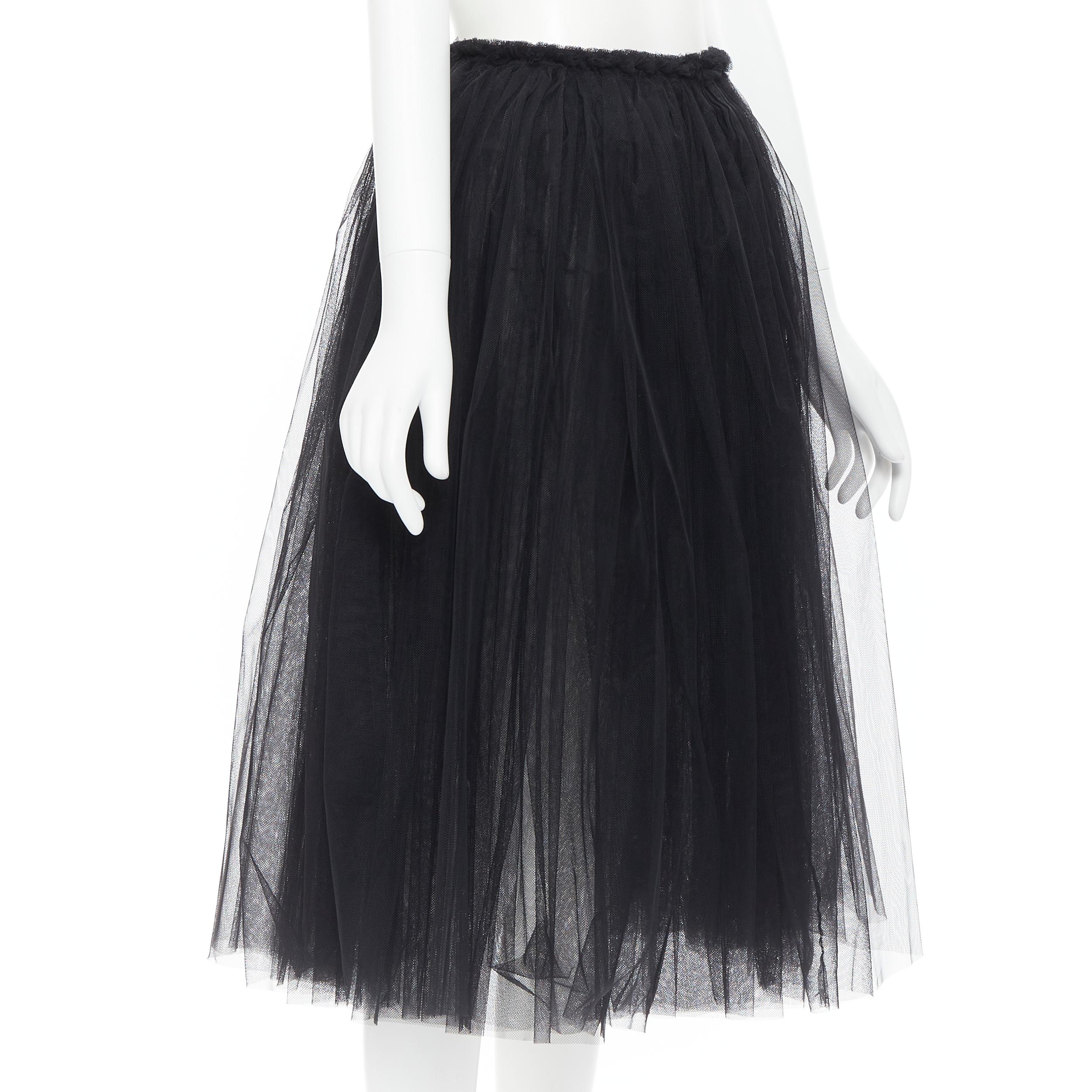 Black COMME DES GARCONS GIRL 2018 black tulle sheer flared skirt  XS