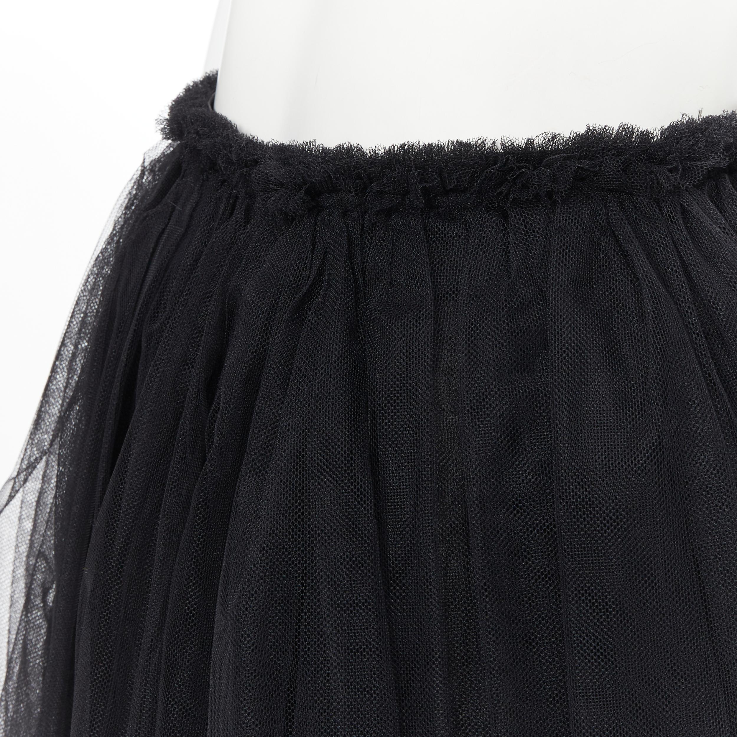 COMME DES GARCONS GIRL 2018 black tulle sheer flared skirt  XS 2