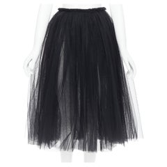 COMME DES GARCONS GIRL 2018 black tulle sheer flared skirt  XS