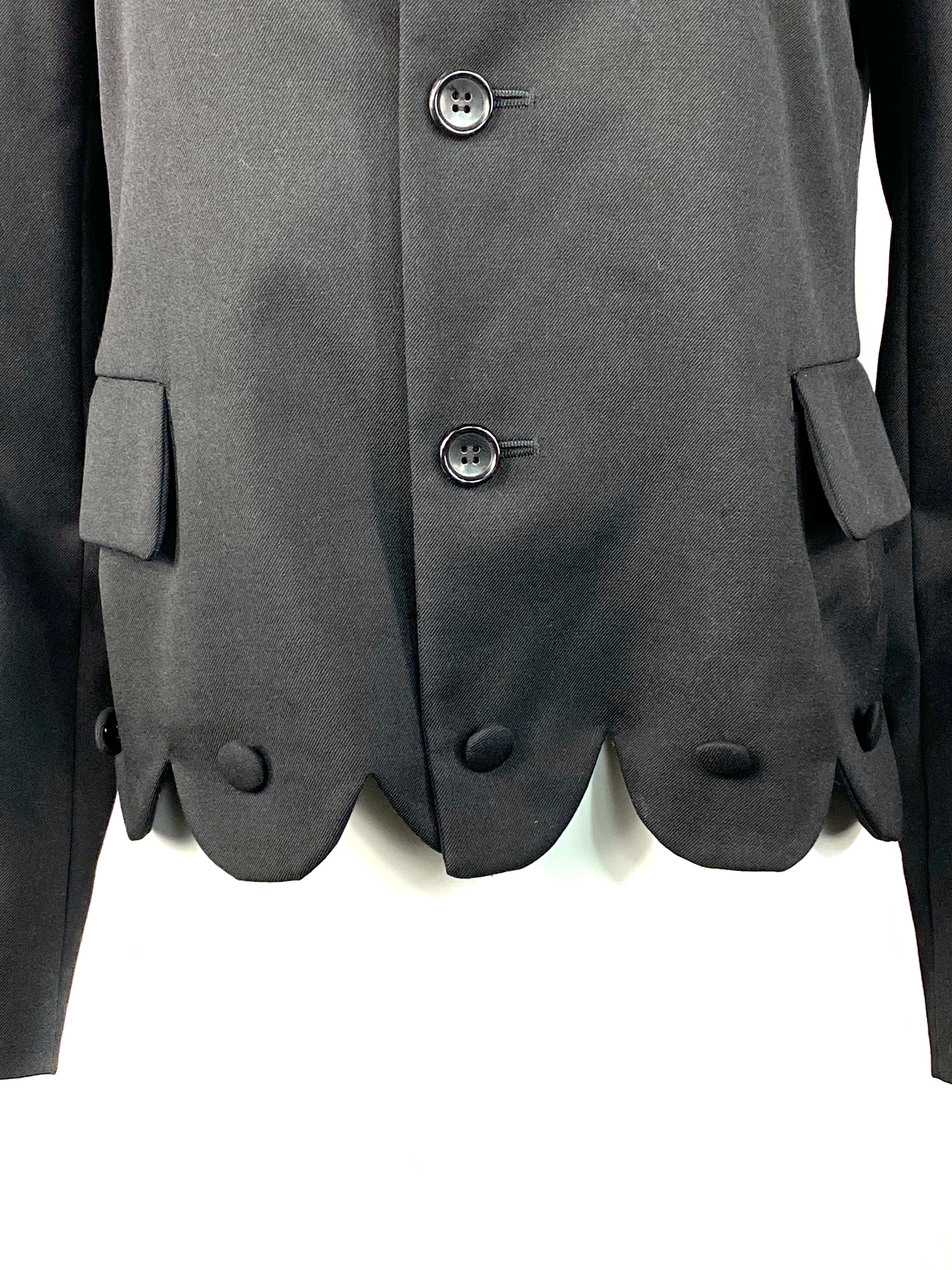 Comme des Garcons GIRL Black Wool Blazer Jacker w/ Buttons Size S

Product details:
Size Small
Featuring rounded trim w/ button detail on the bottom
Front three buttons closure
Two pockets on the front
Three buttons on the bottom of each sleeve
Made