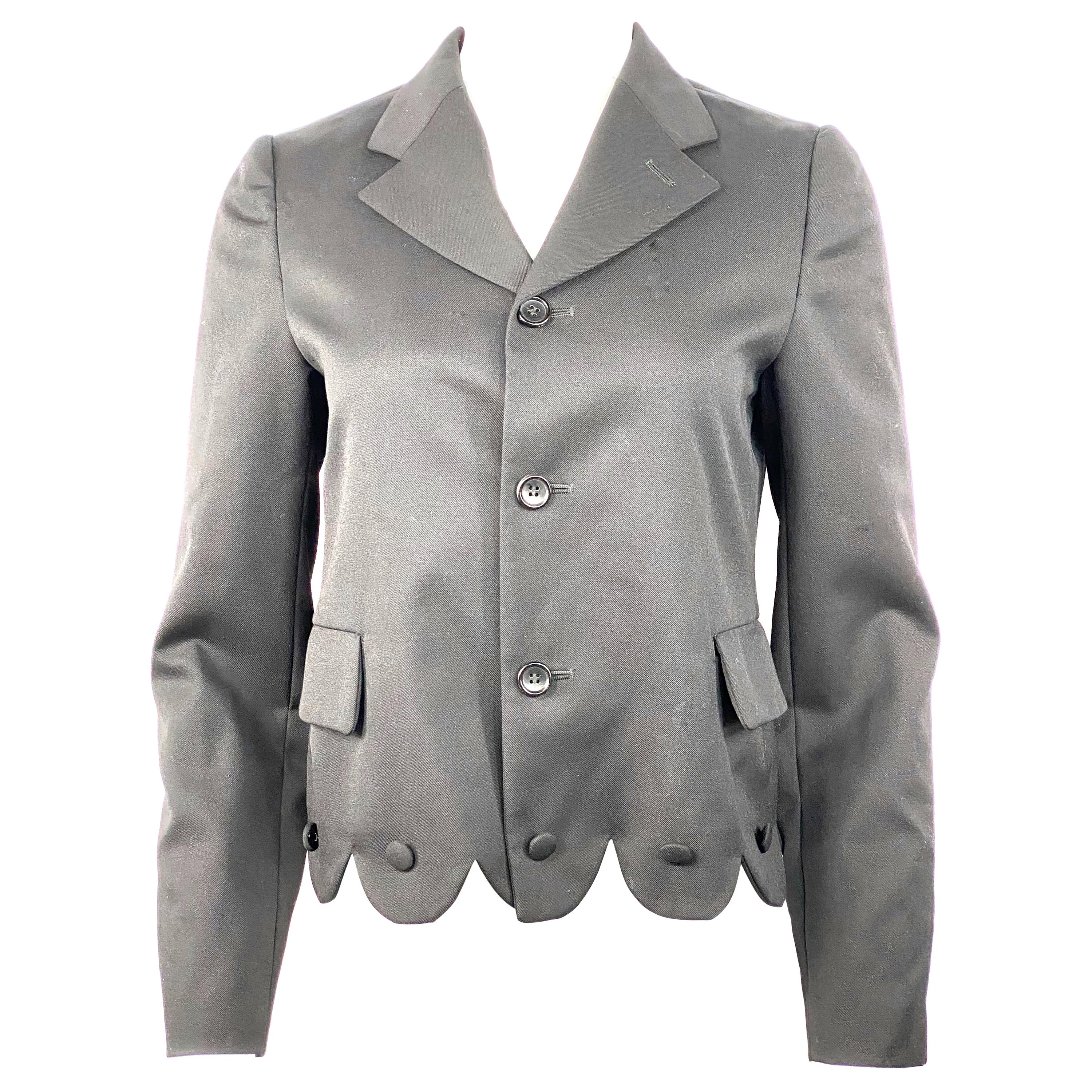 At regere licens arbejder Comme des Garcons GIRL Black Wool Blazer Jacker w/ Buttons Size S For Sale  at 1stDibs
