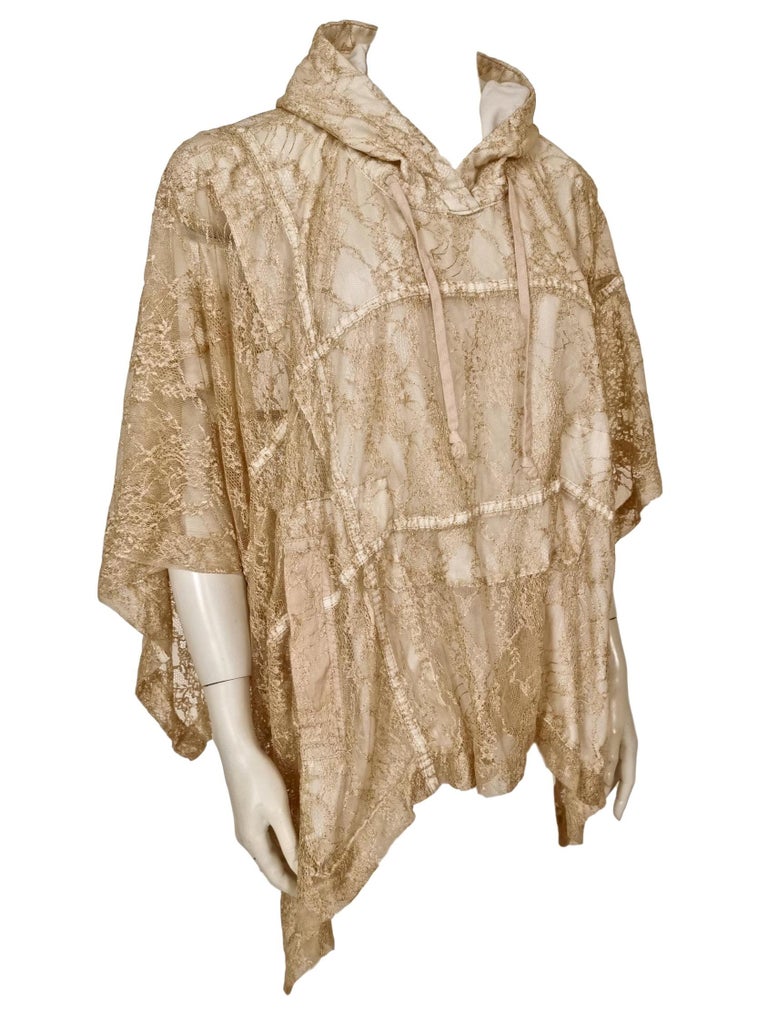 Comme des Garcons Gold Lace Poncho 2011 For Sale at 1stDibs