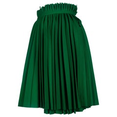 Comme des Garçons Green Pleated Wool Wrap Skirt, 1998