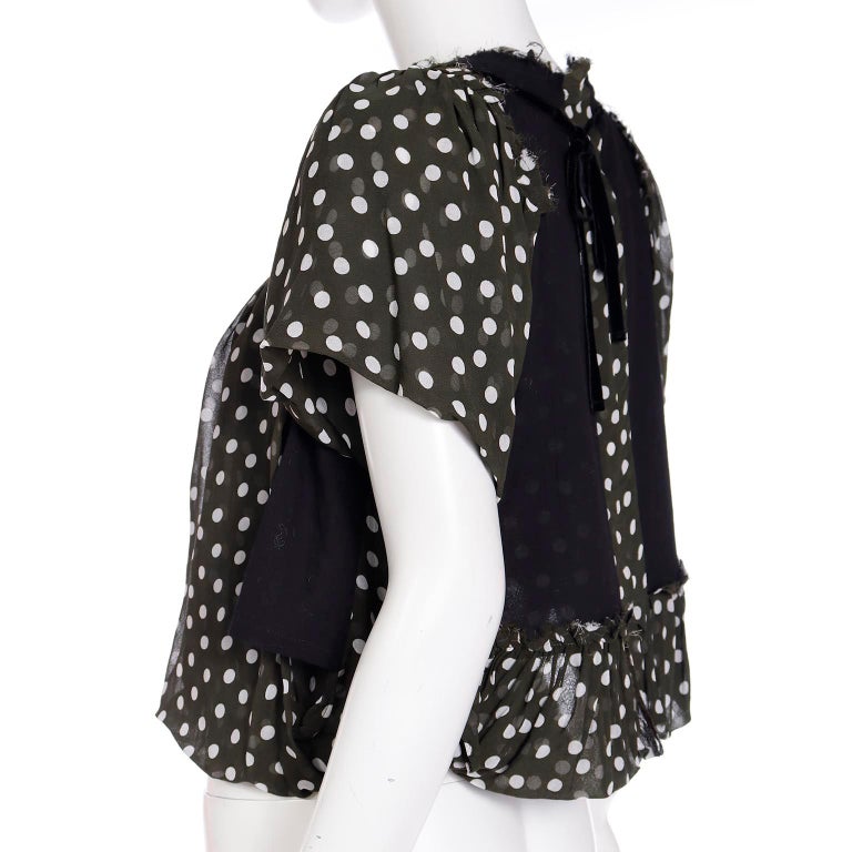 Comme des Garçons Polka Dot Balloon Hem Top