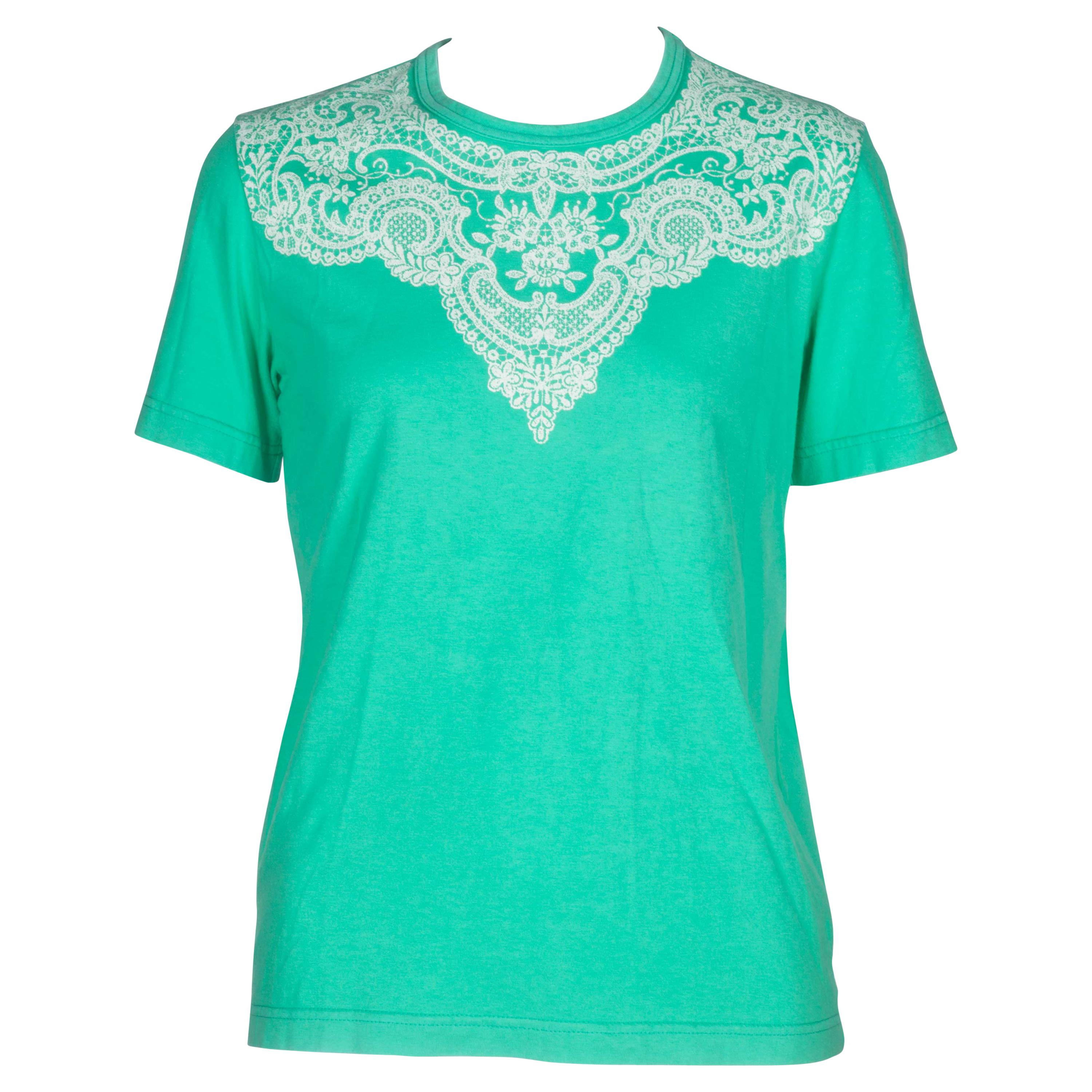 Comme des Garçons Green T-shirt with Lace Motif, 2006