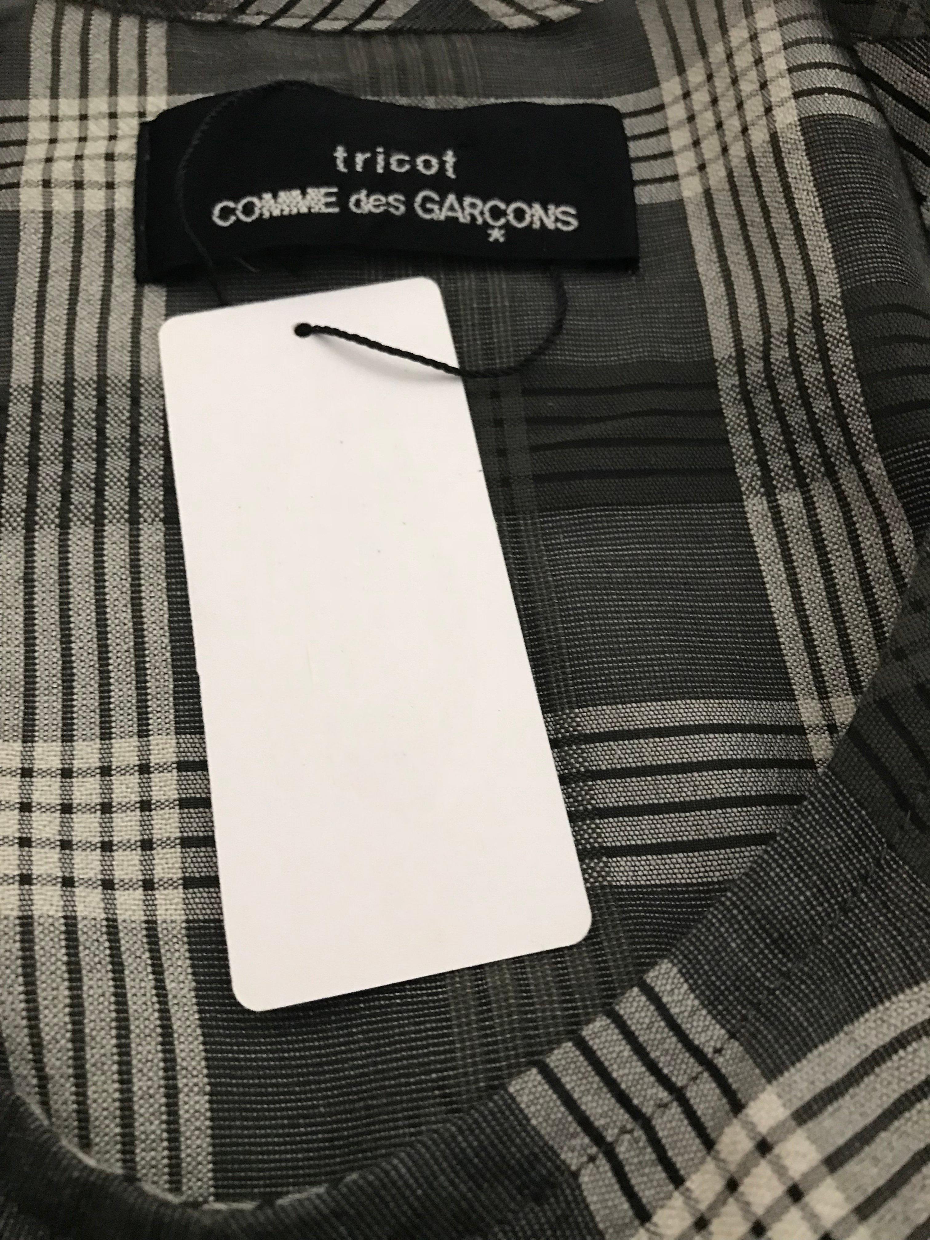 Comme des Garçons Grey and White plaid cotton dress 6