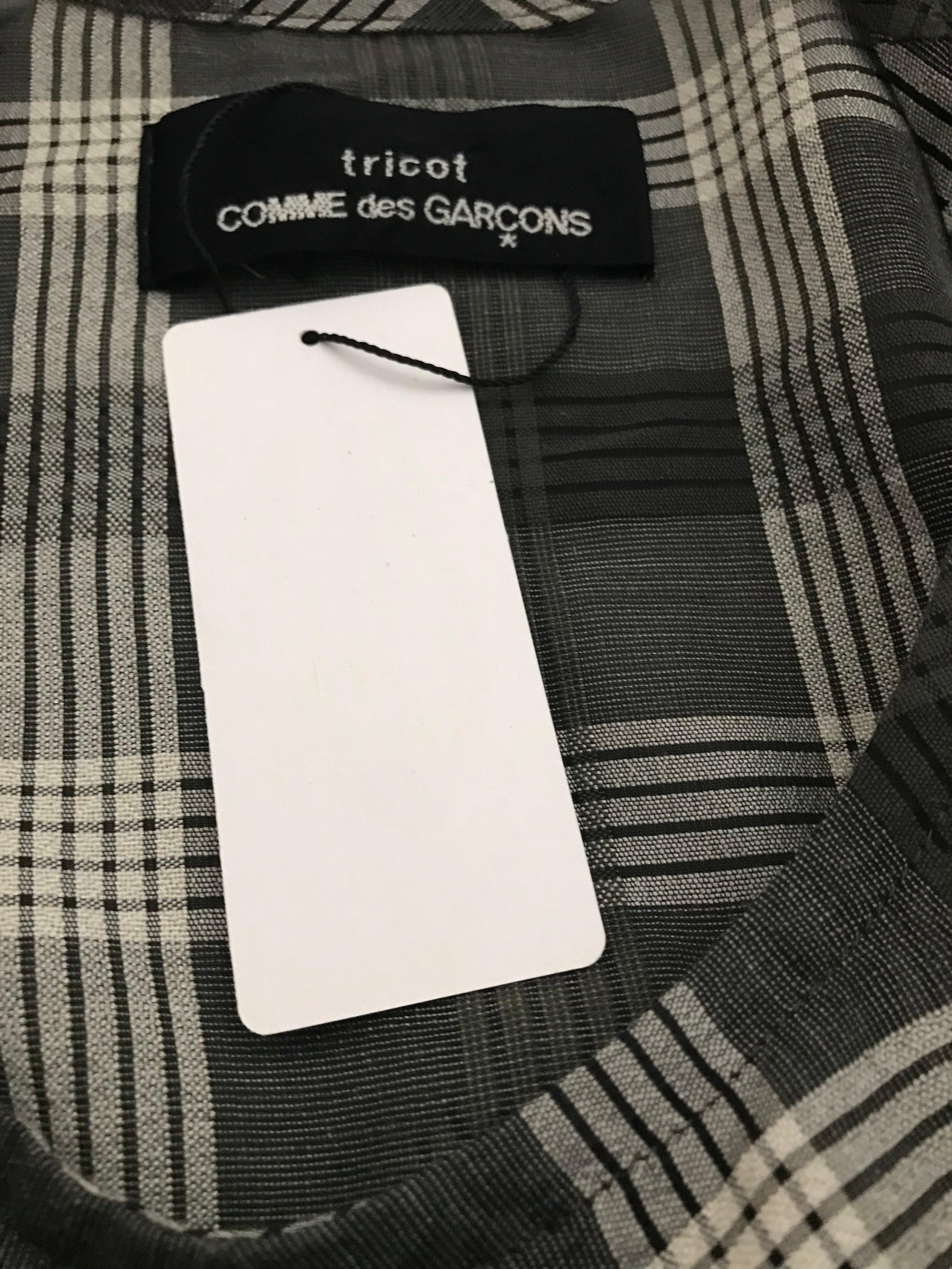 Comme des Garçons Grey and White plaid cotton dress For Sale 6